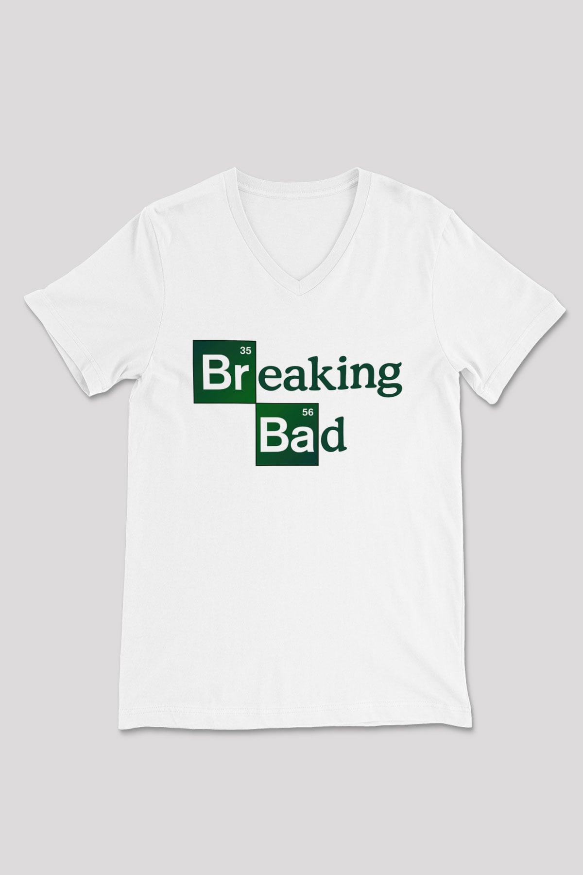 Breaking Bad Heisenberg Beyaz Unisex V Yaka Tişört T-Shirt