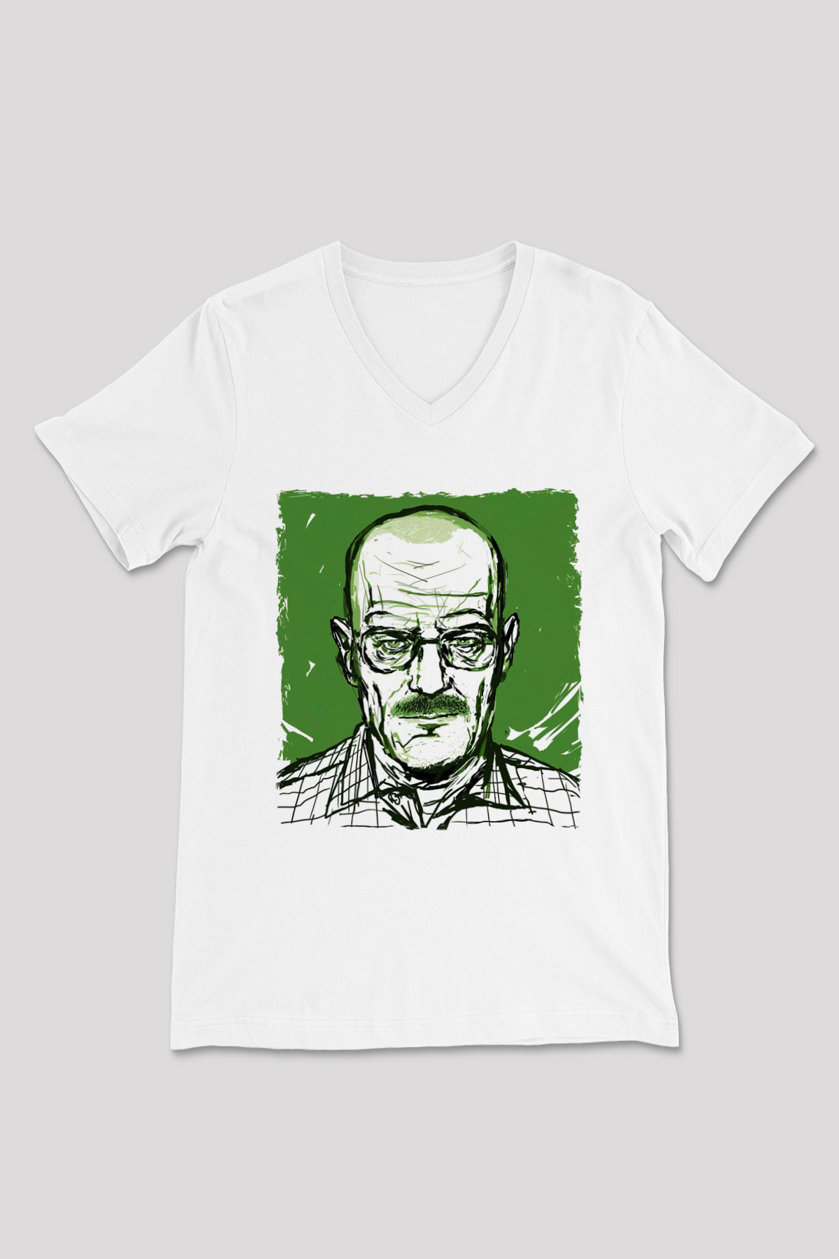 Breaking Bad Heisenberg Hail To The King Beyaz Unisex V Yaka Tişört