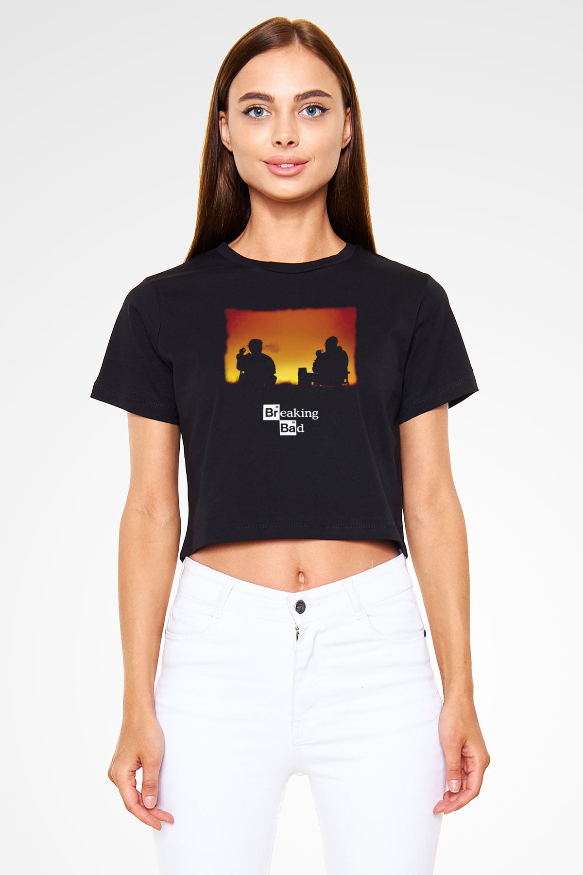 Breaking Bad Heisenberg Siyah  Crop Top Tişört