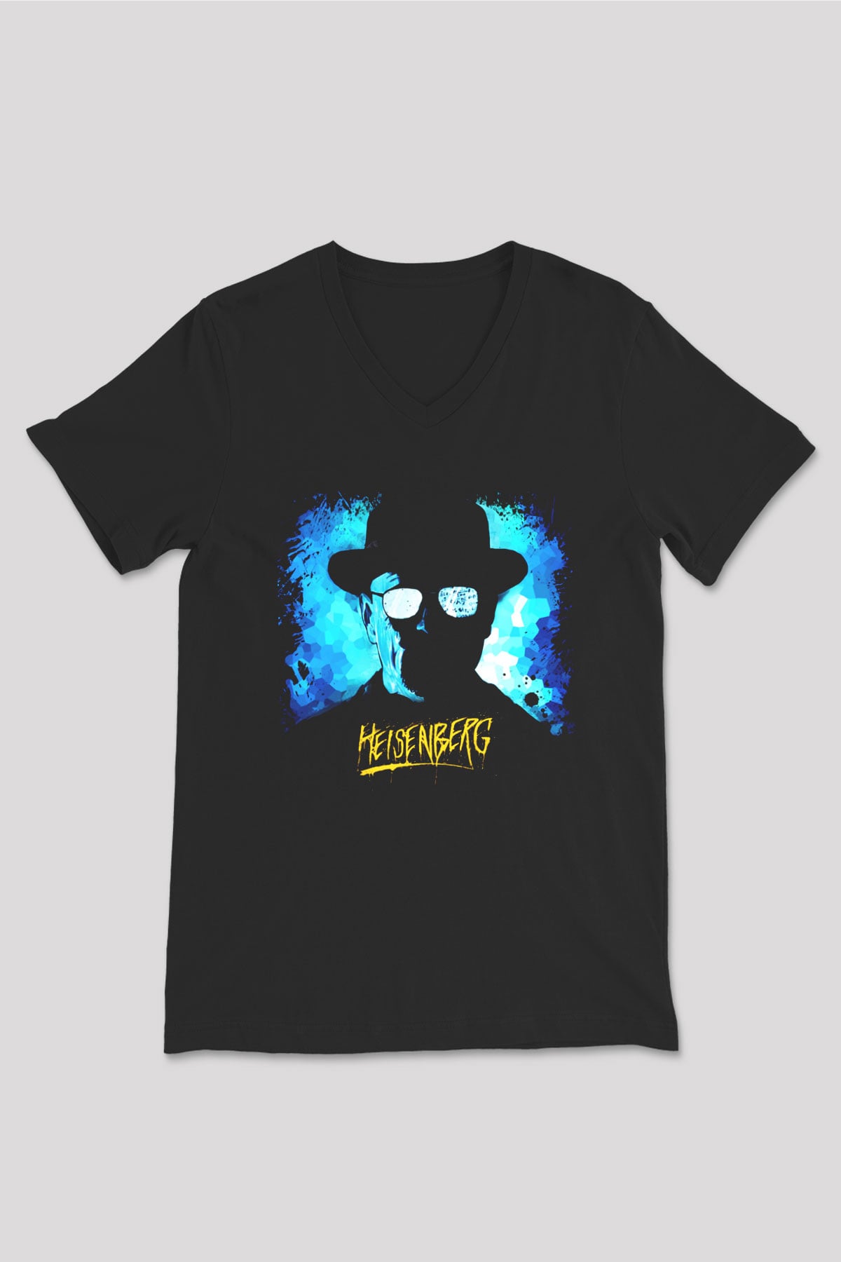 Breaking Bad Heisenberg Siyah Unisex V Yaka Tişört T-Shirt