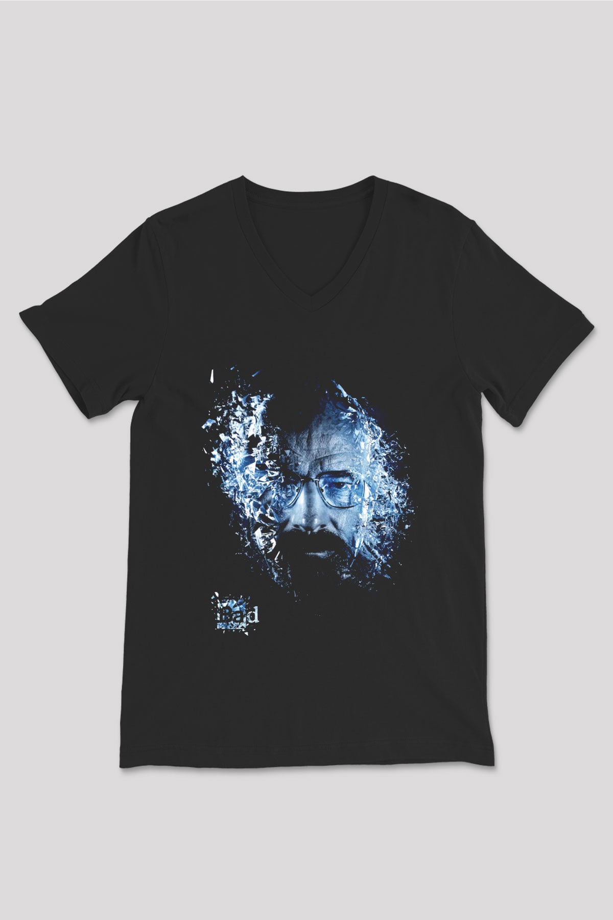 Breaking Bad Heisenberg Siyah Unisex V Yaka Tişört T-Shirt