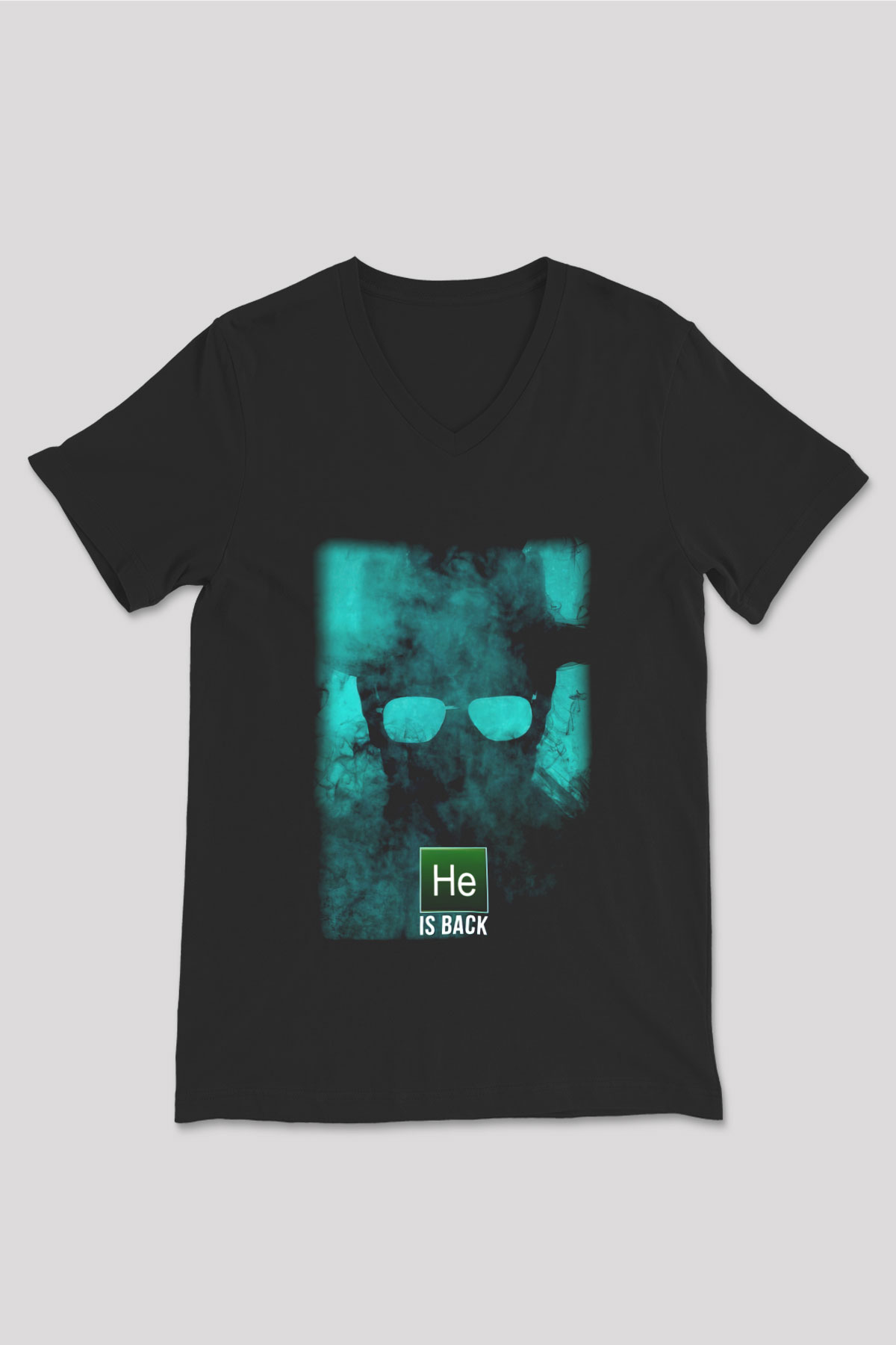 Breaking Bad Heisenberg Siyah Unisex V Yaka Tişört T-Shirt