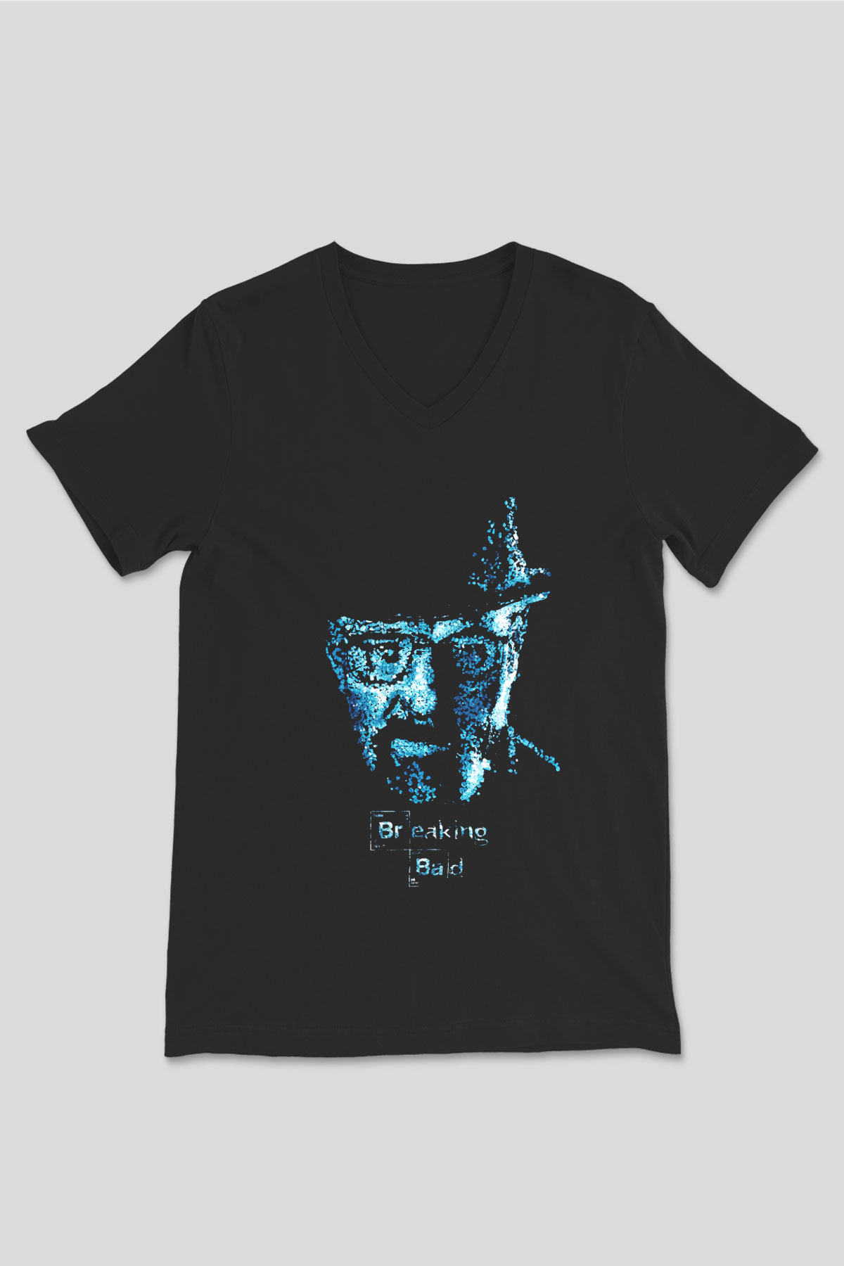 Breaking Bad Heisenberg Siyah Unisex V Yaka Tişört T-Shirt