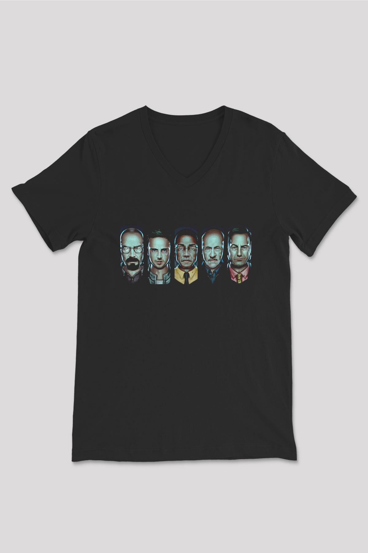 Breaking Bad Heisenberg Siyah Unisex V Yaka Tişört