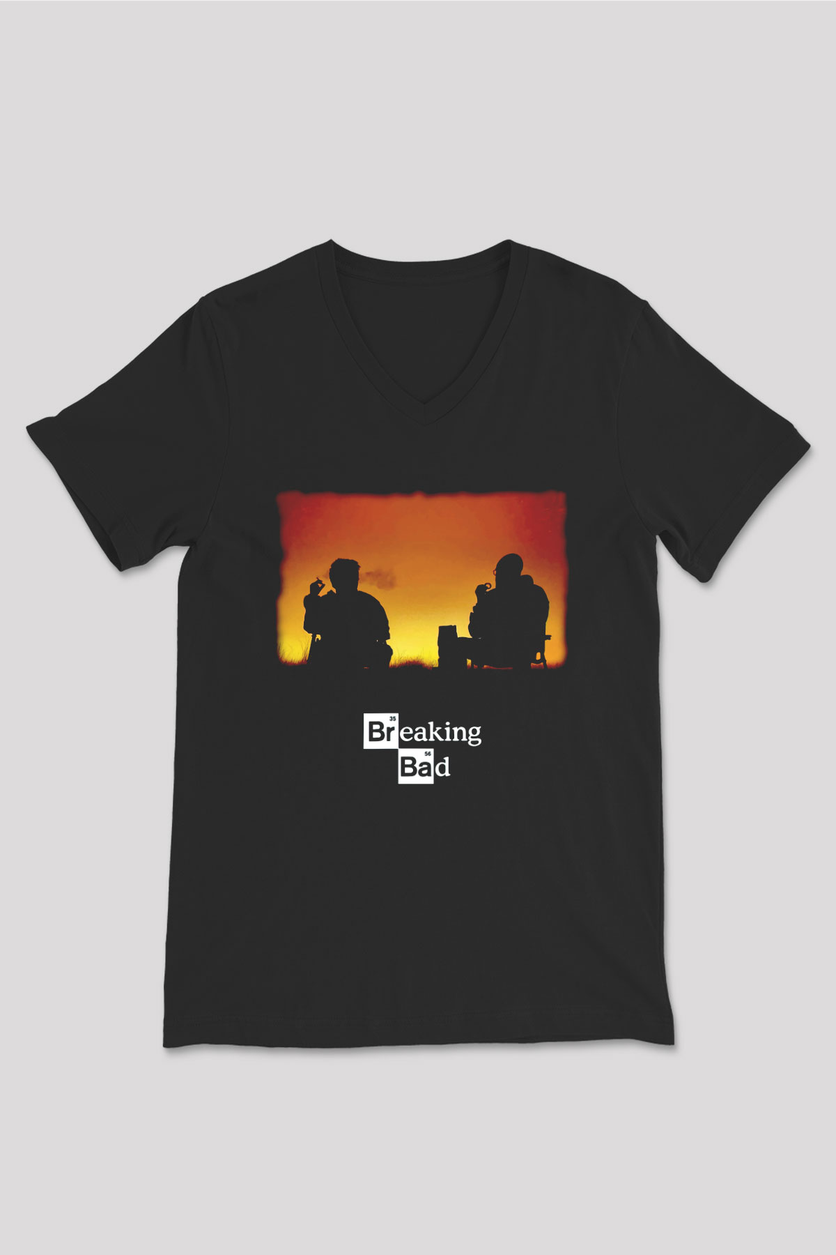 Breaking Bad Heisenberg Siyah Unisex V Yaka Tişört
