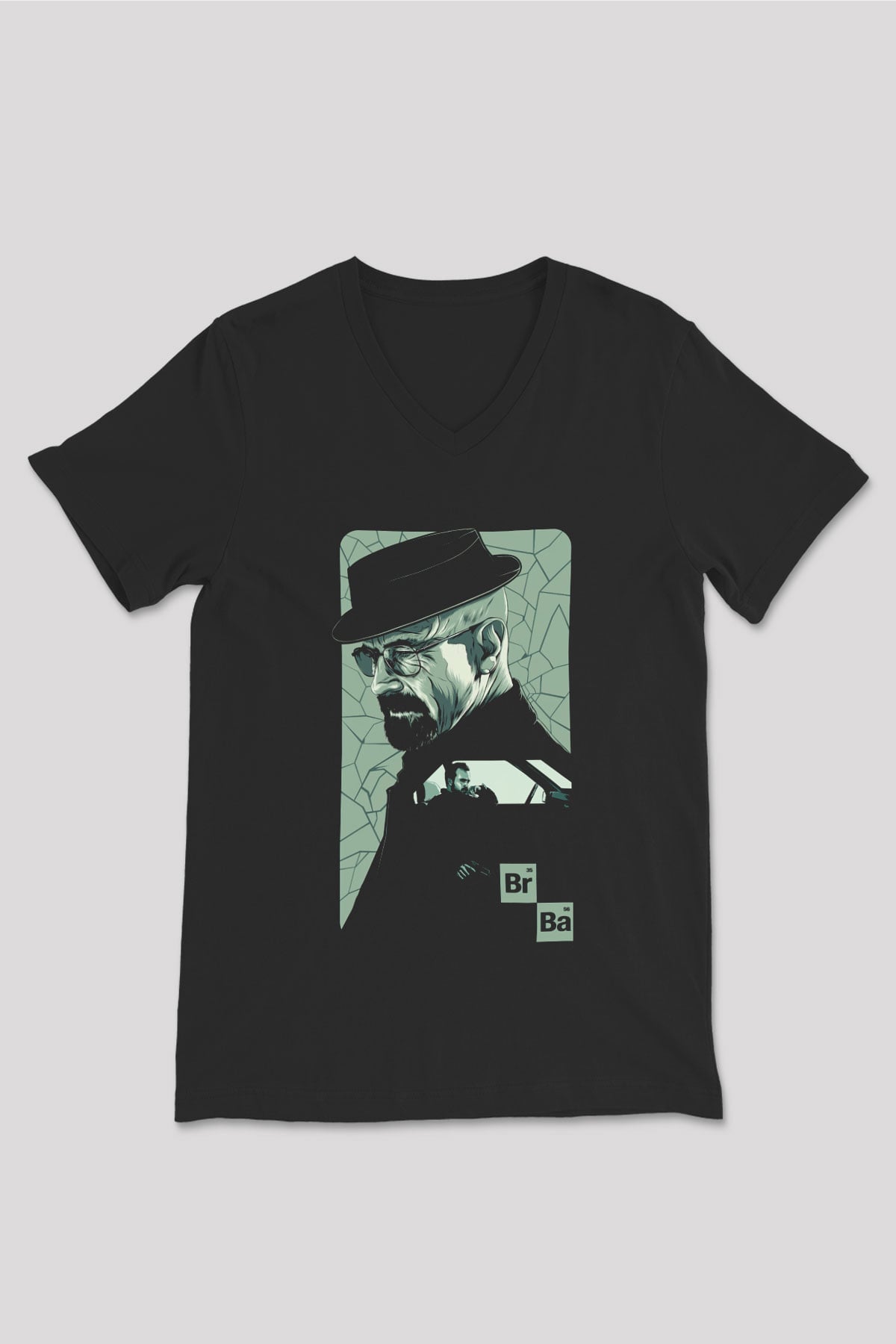 Breaking Bad Heisenberg Siyah Unisex V Yaka Tişört T-Shirt