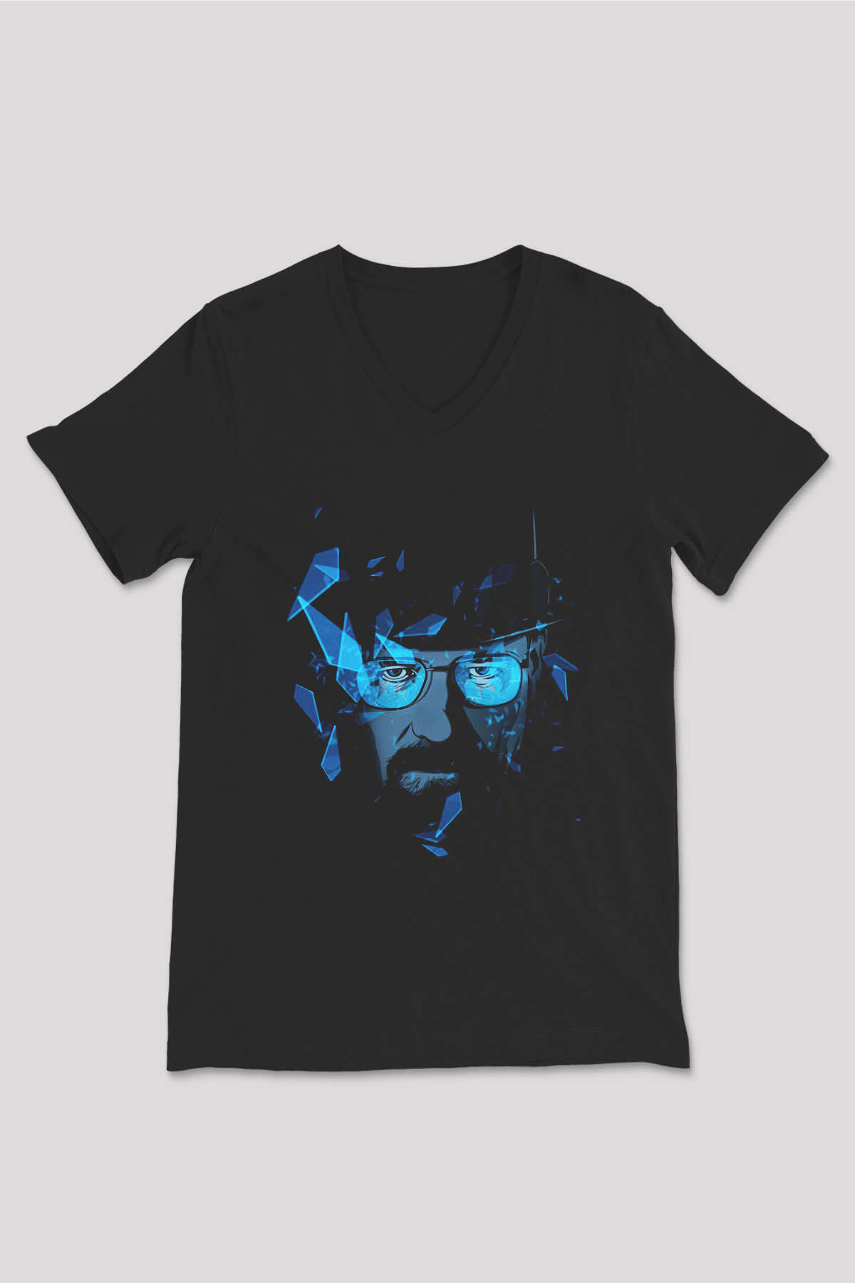 Breaking Bad Heisenberg Siyah Unisex V Yaka Tişört T-Shirt