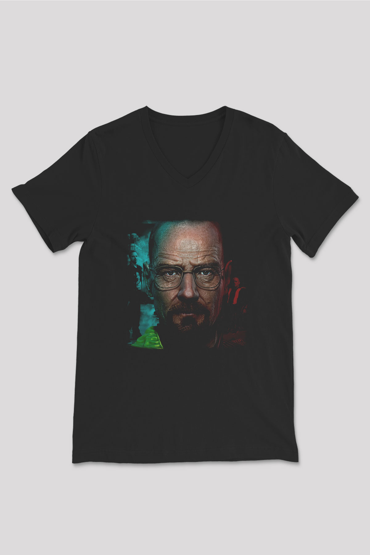 Breaking Bad Heisenberg Siyah Unisex V Yaka Tişört
