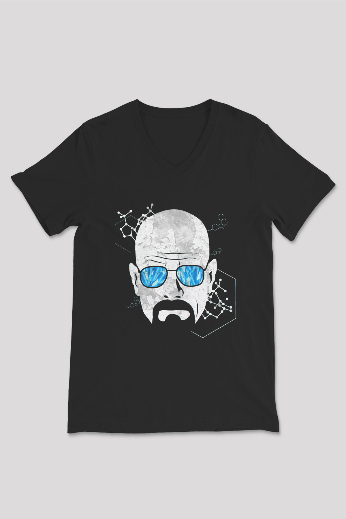 Breaking Bad Heisenberg Siyah Unisex V Yaka Tişört T-Shirt