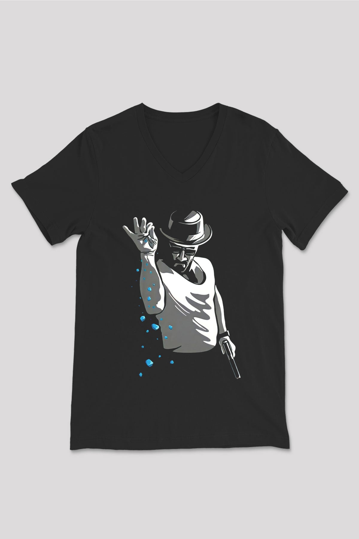 Breaking Bad Heisenberg Siyah Unisex V Yaka Tişört