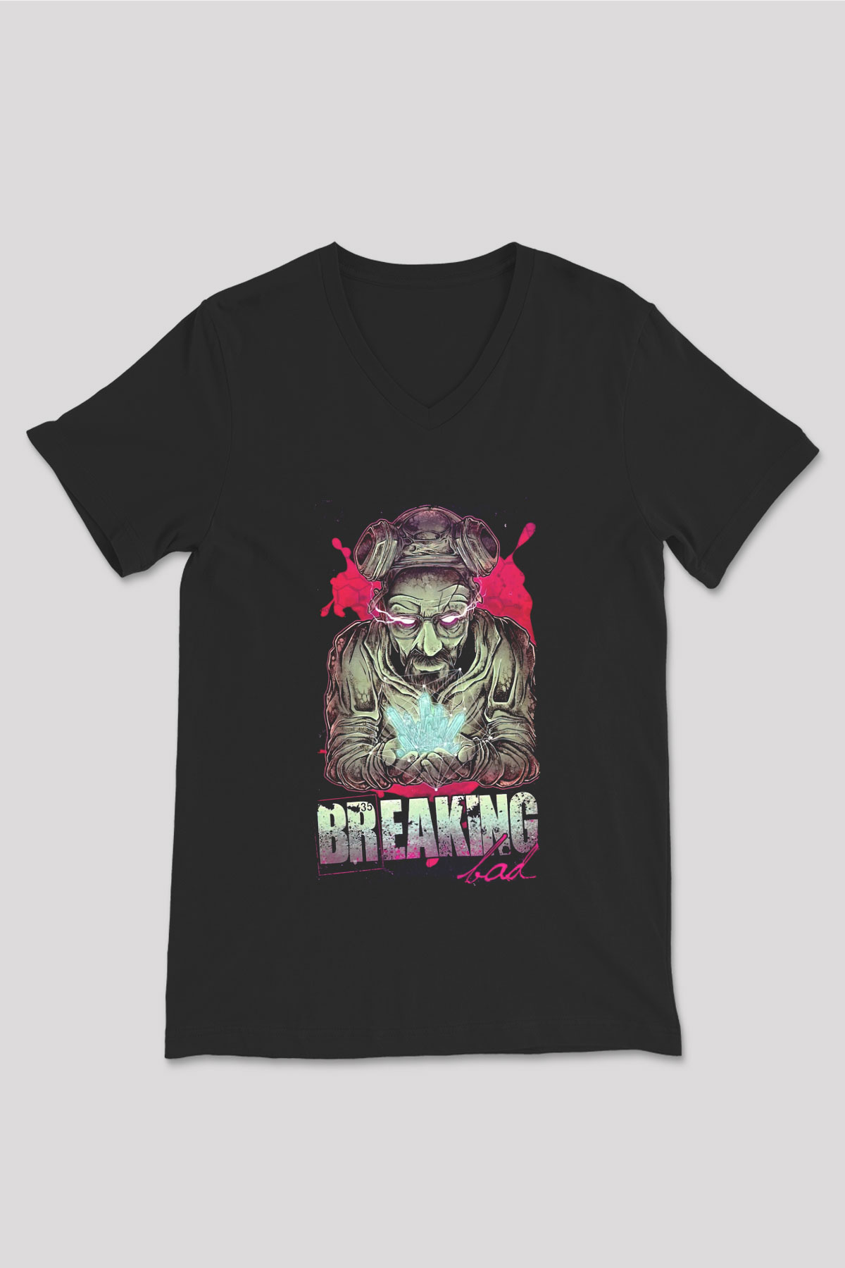 Breaking Bad Heisenberg Siyah Unisex V Yaka Tişört