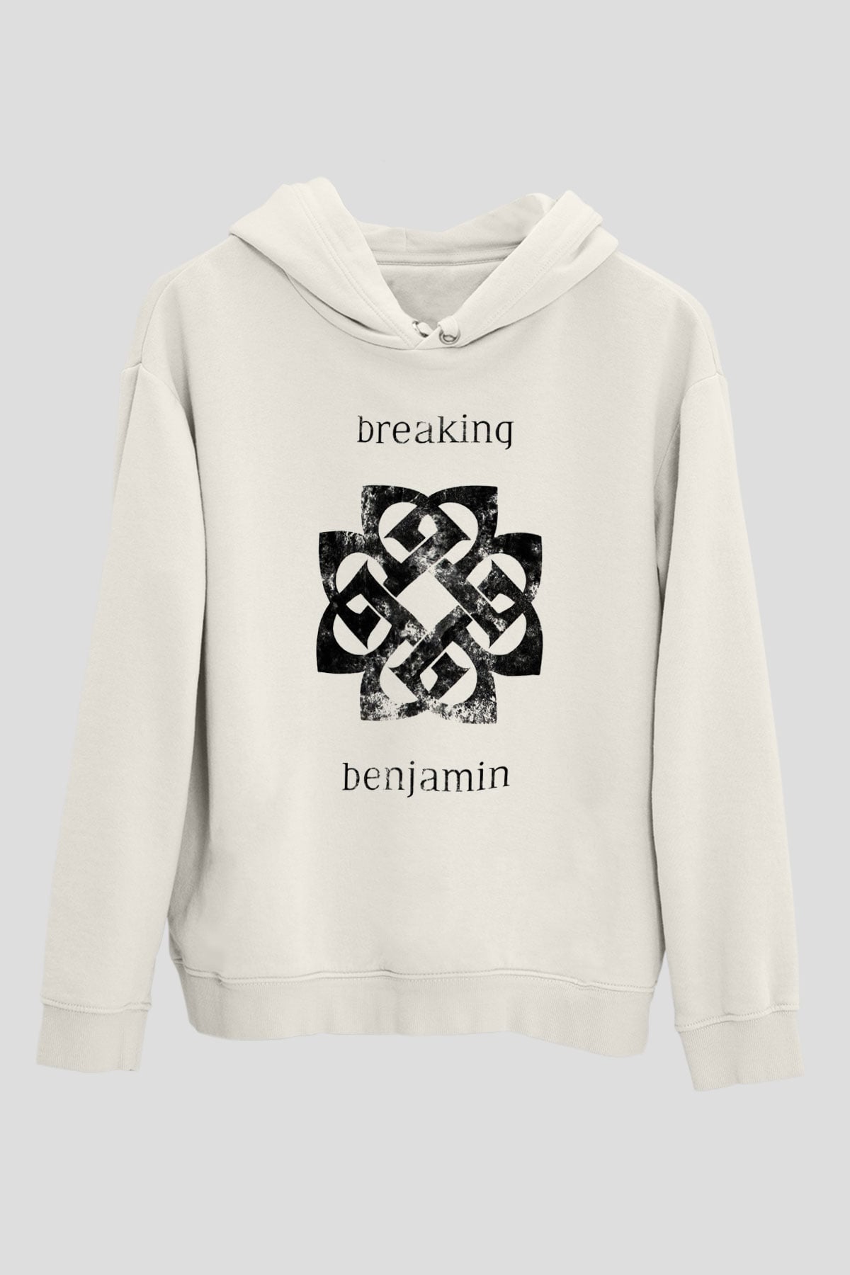 Breaking Benjamin Beyaz Unisex Kapşonlu Sweatshirt