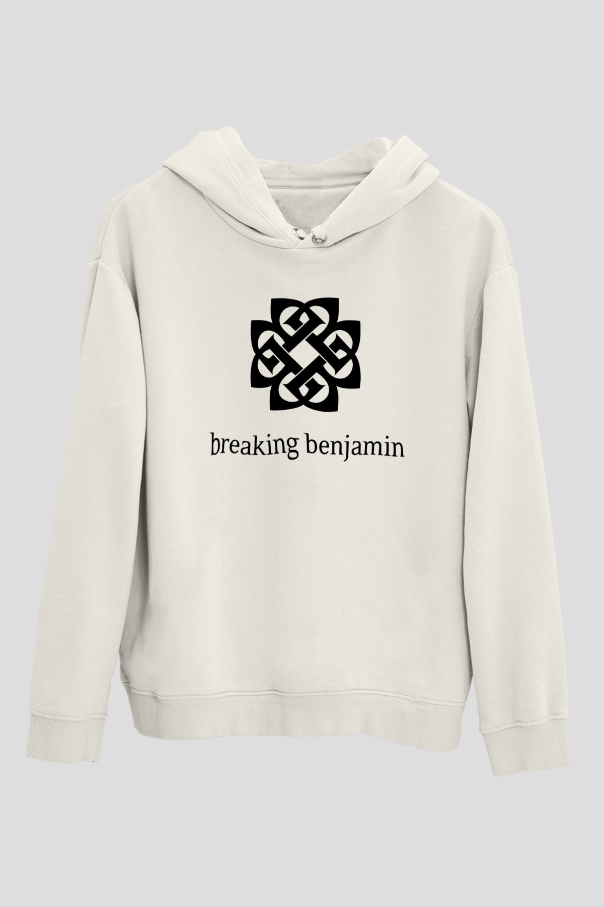 Breaking Benjamin Beyaz Unisex Kapşonlu Sweatshirt