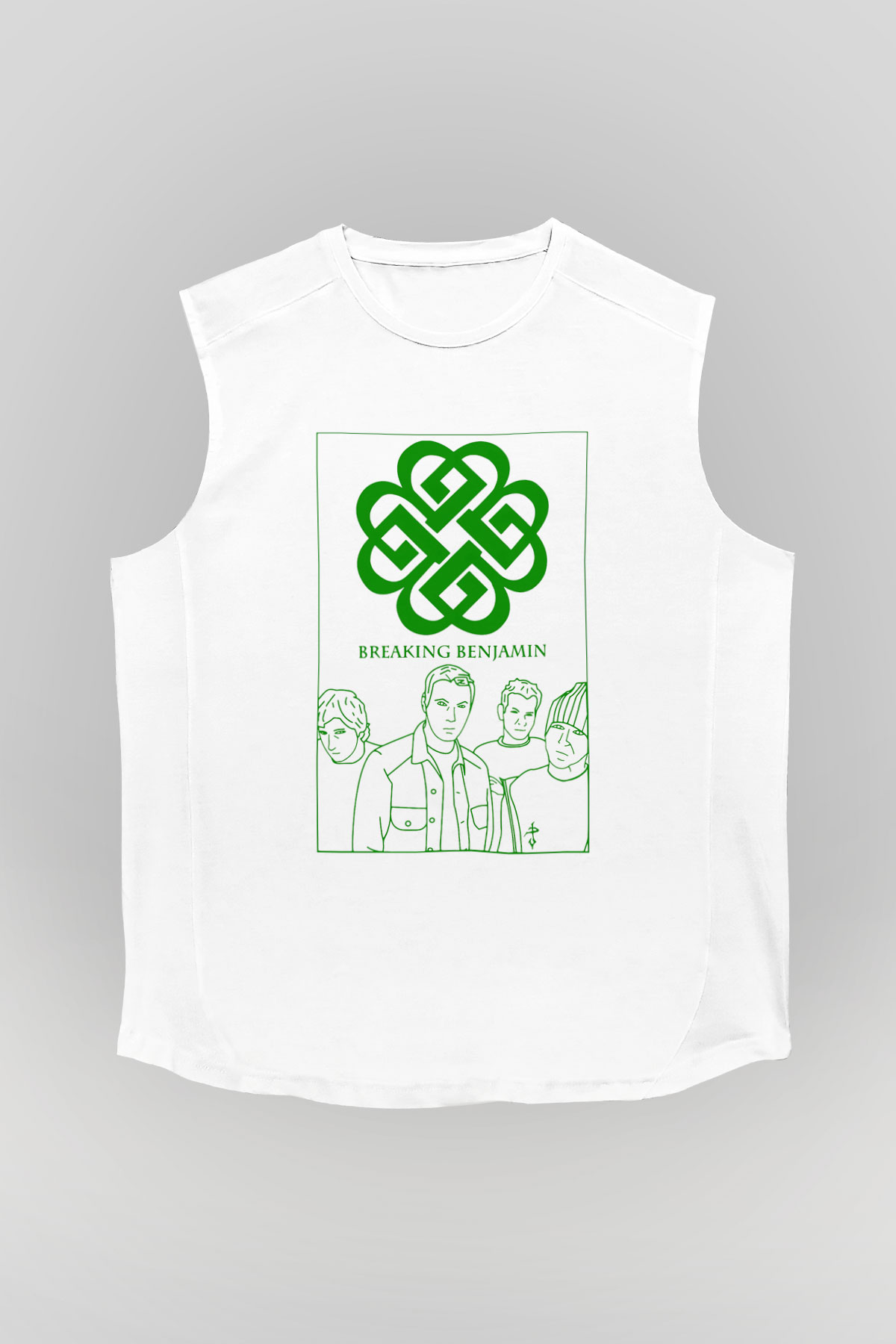 Breaking Benjamin Beyaz Unisex Kolsuz Tişört