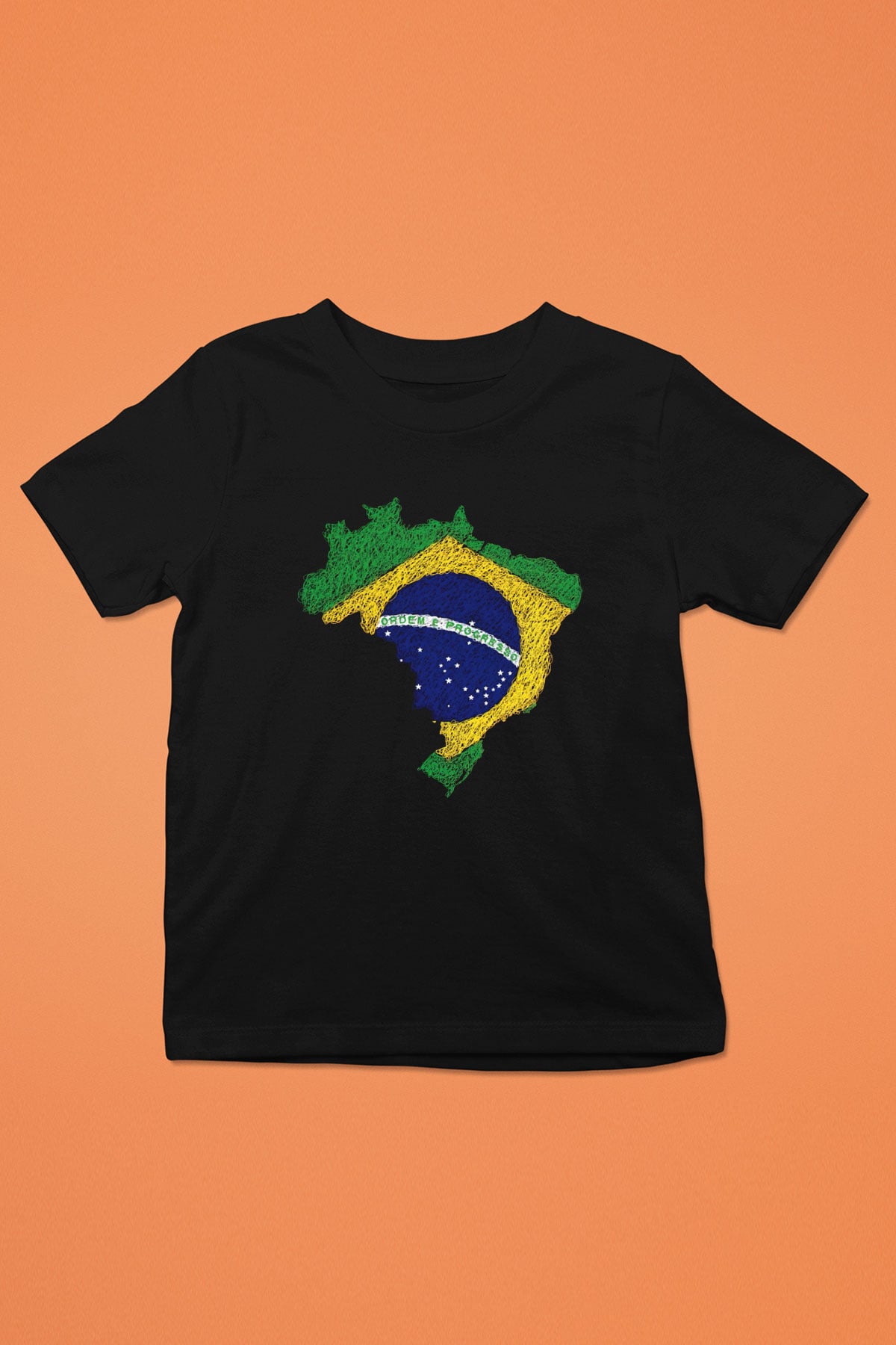 Brezilya Siyah Unisex Çocuk Tişört