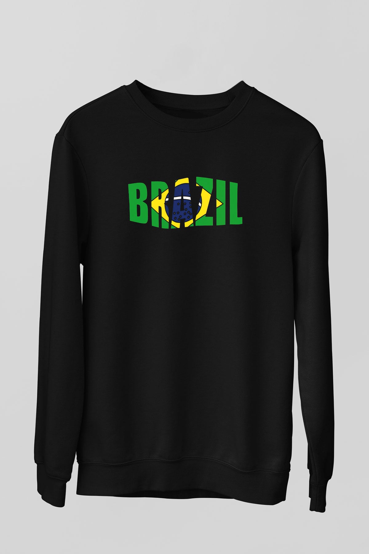 Brezilya Siyah Unisex Sweatshirt