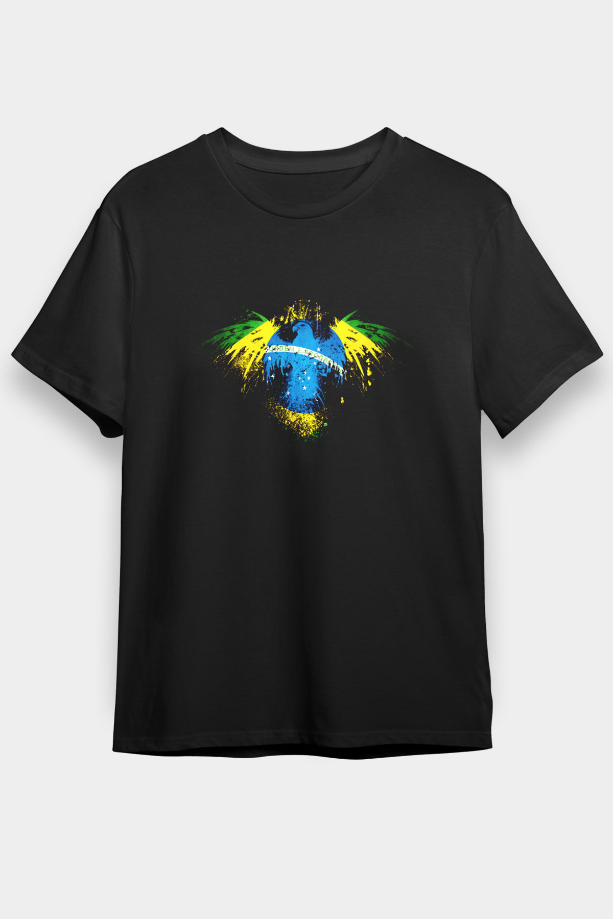 Brezilya Siyah Unisex Tişört T-Shirt - TişörtFabrikası