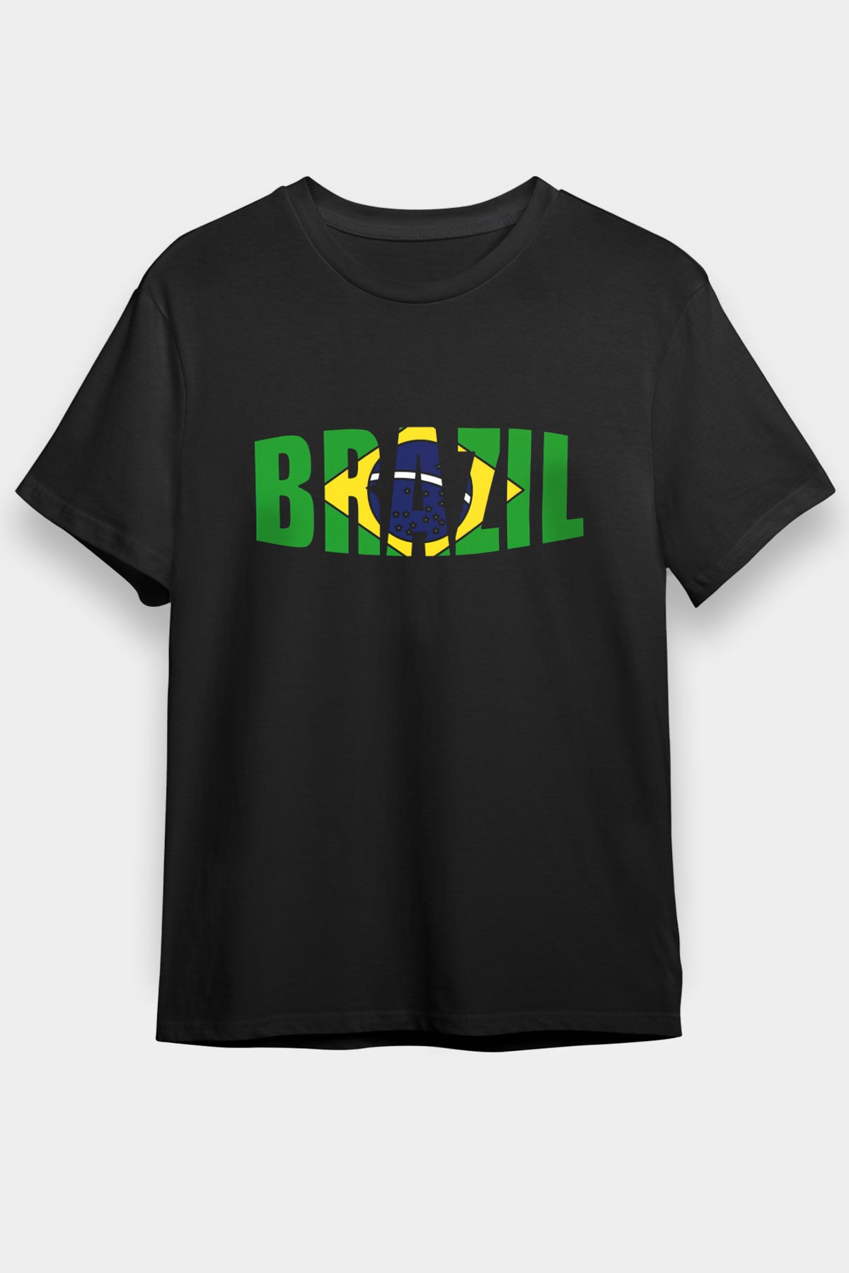 Brezilya Siyah Unisex Tişört T-Shirt - TişörtFabrikası