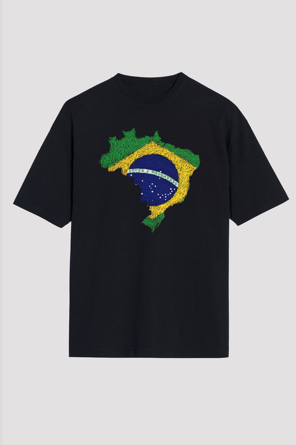 Brezilya Siyah Unisex Tişört T-Shirt - TişörtFabrikası