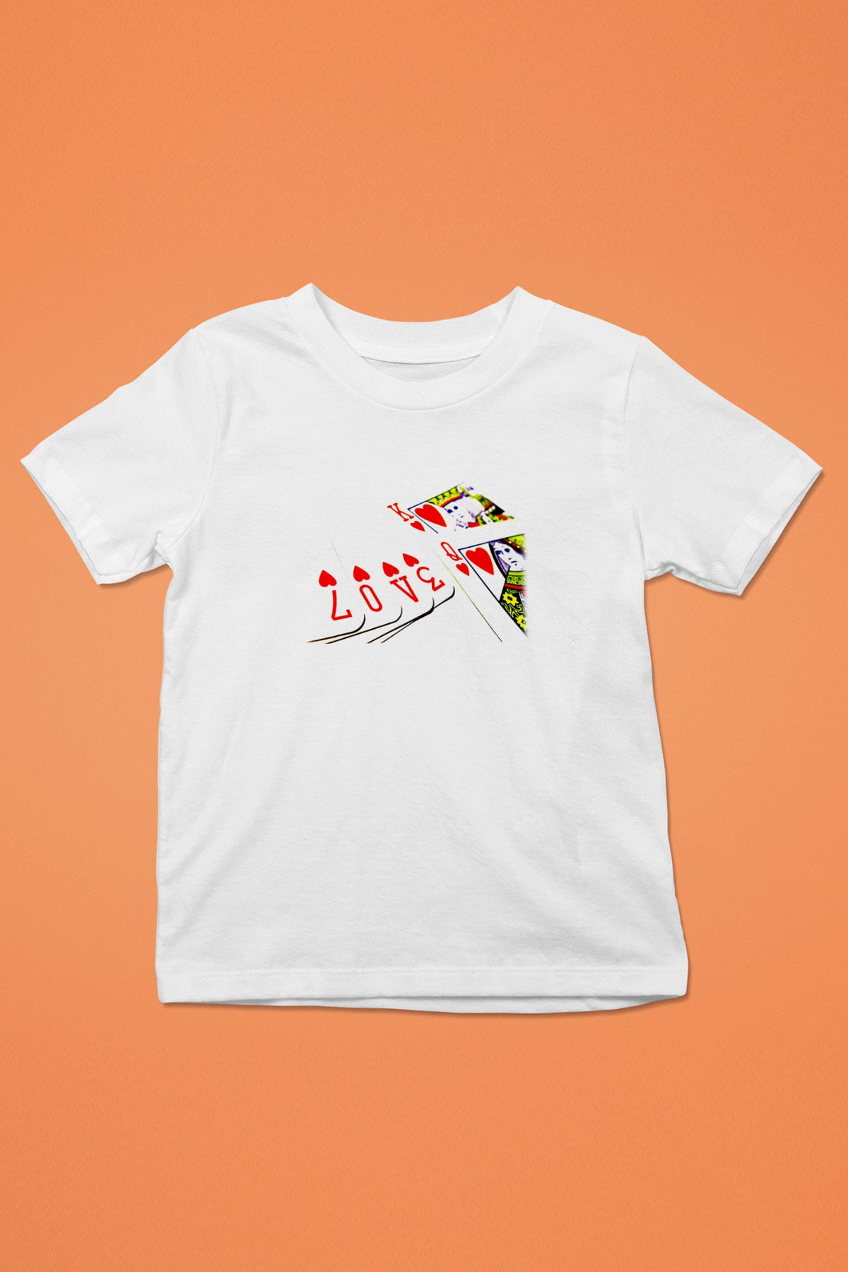 Briç Baskılı Unisex Beyaz Çocuk Tişört - Tshirt