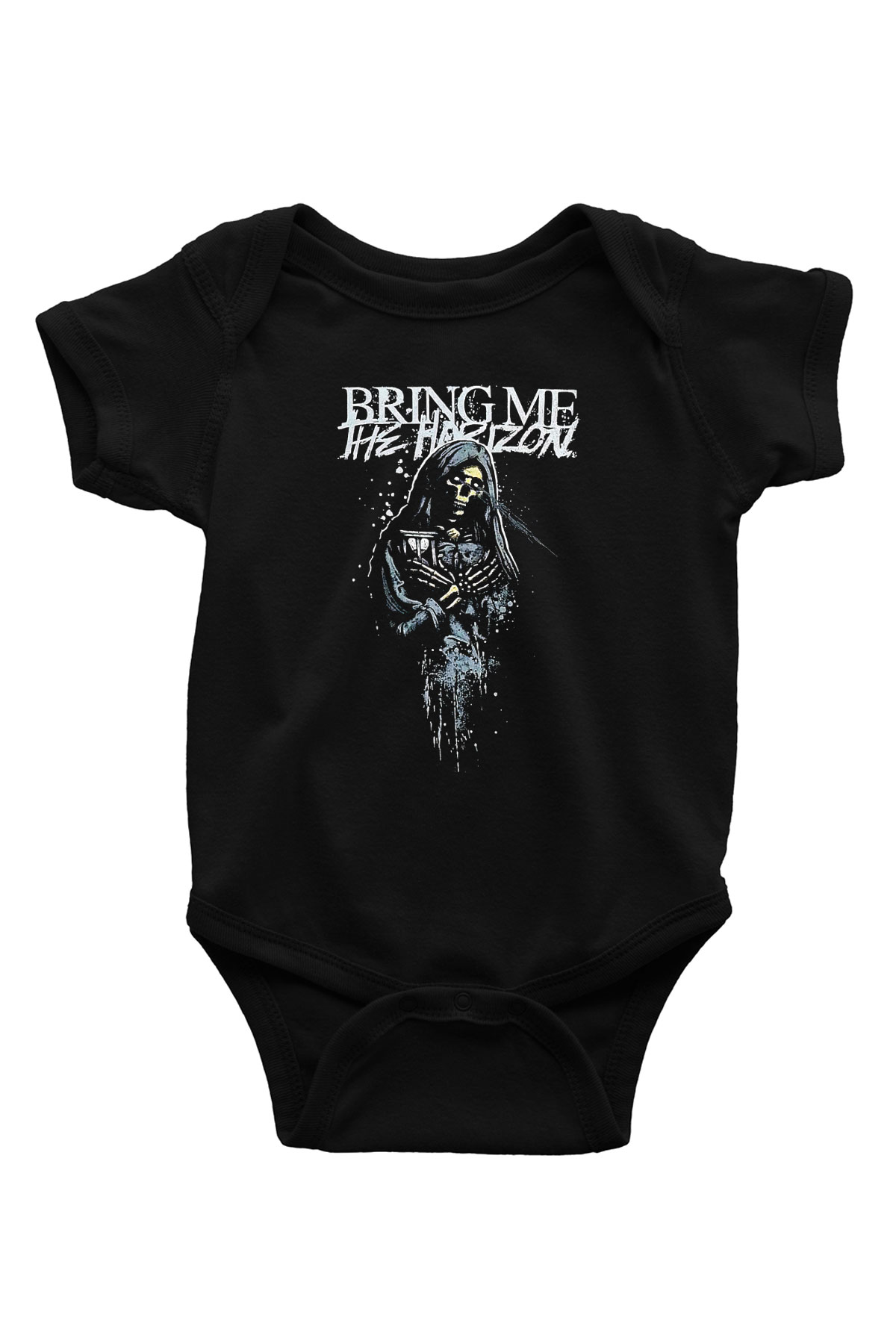 Bring Me the Horizon Baskılı Siyah Bebek Body - Zıbın