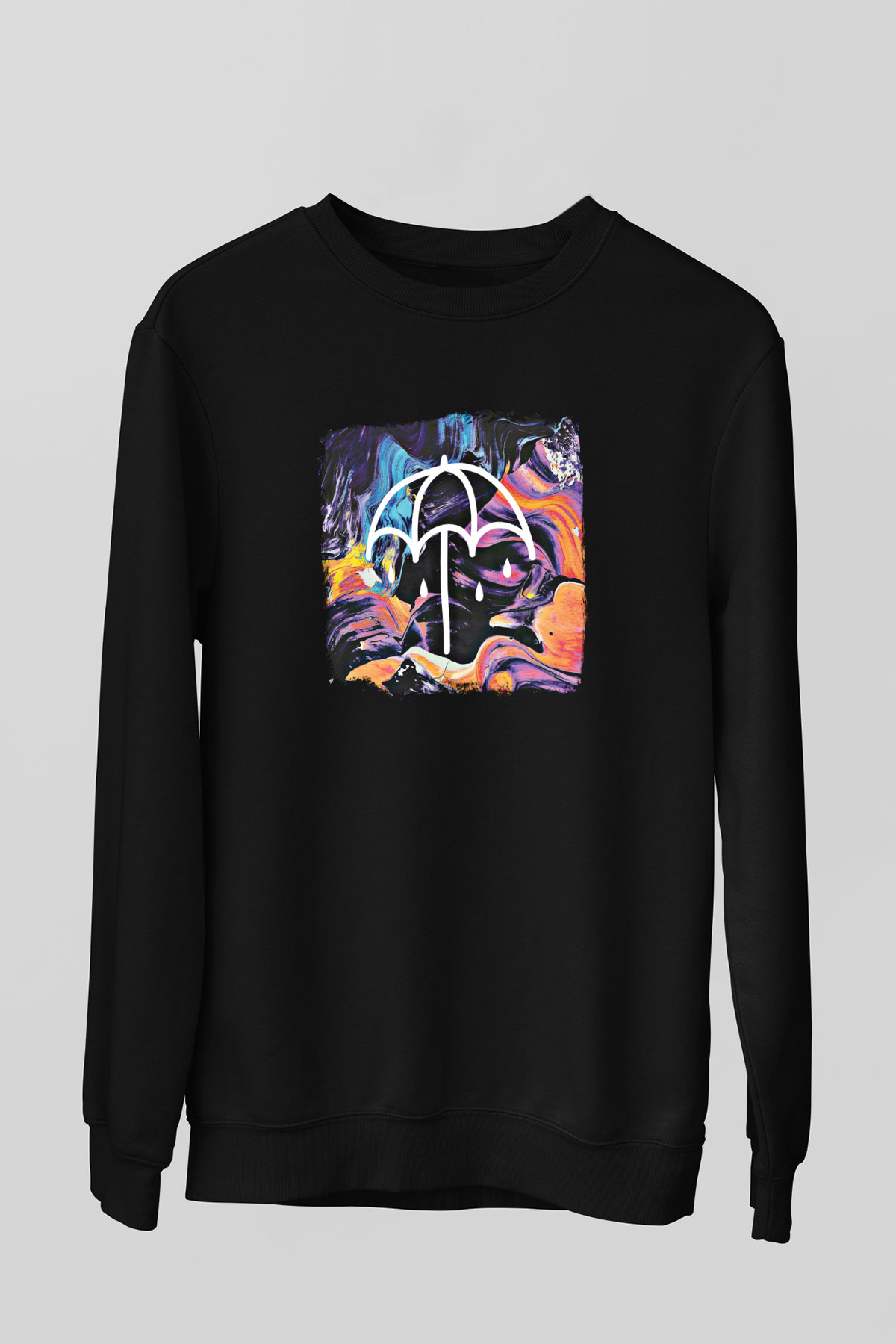Bring Me the Horizon Baskılı Unisex Siyah Sweatshirt