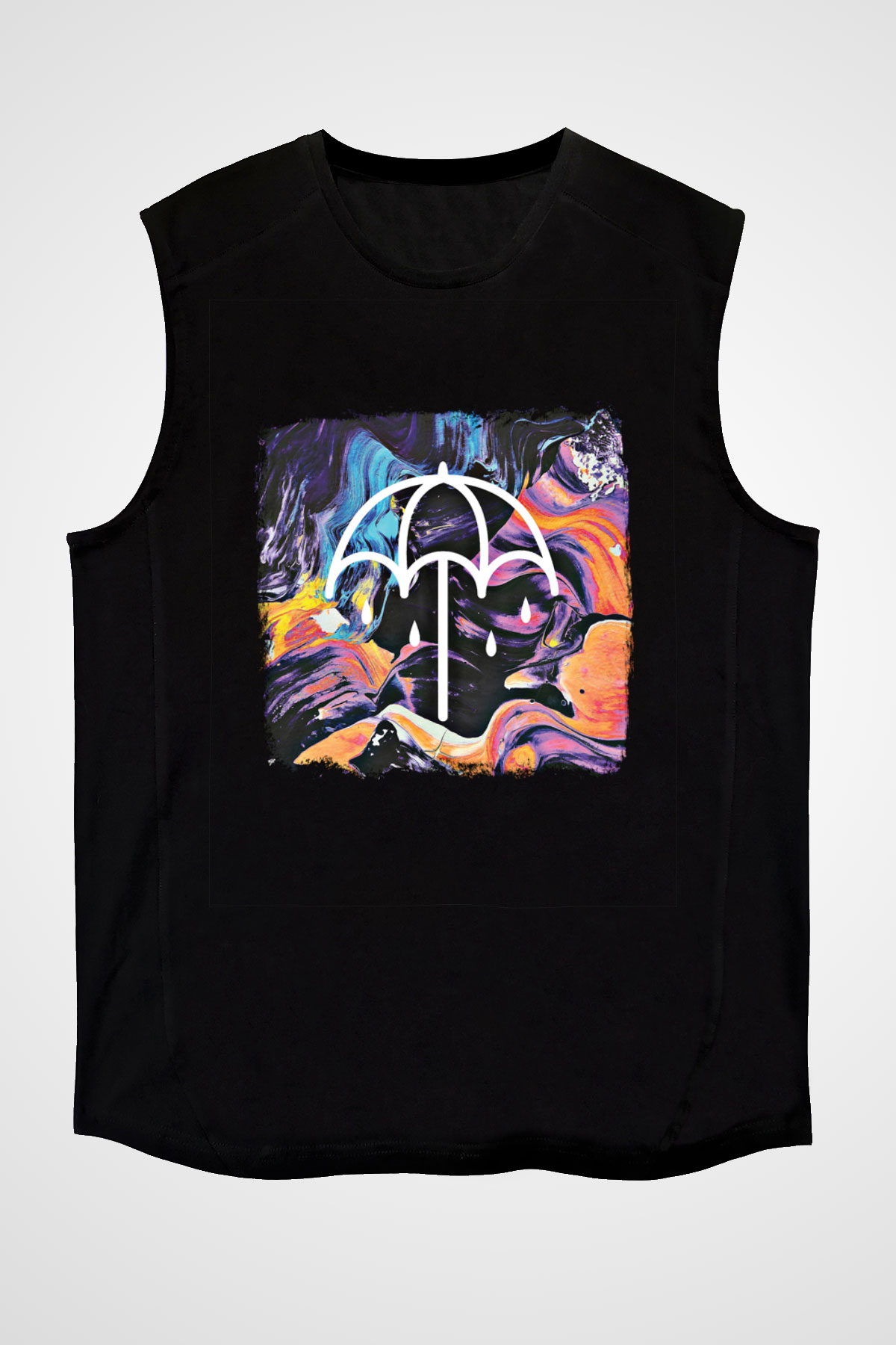 Bring Me the Horizon Baskılı Unisex Siyah Kolsuz Tişört