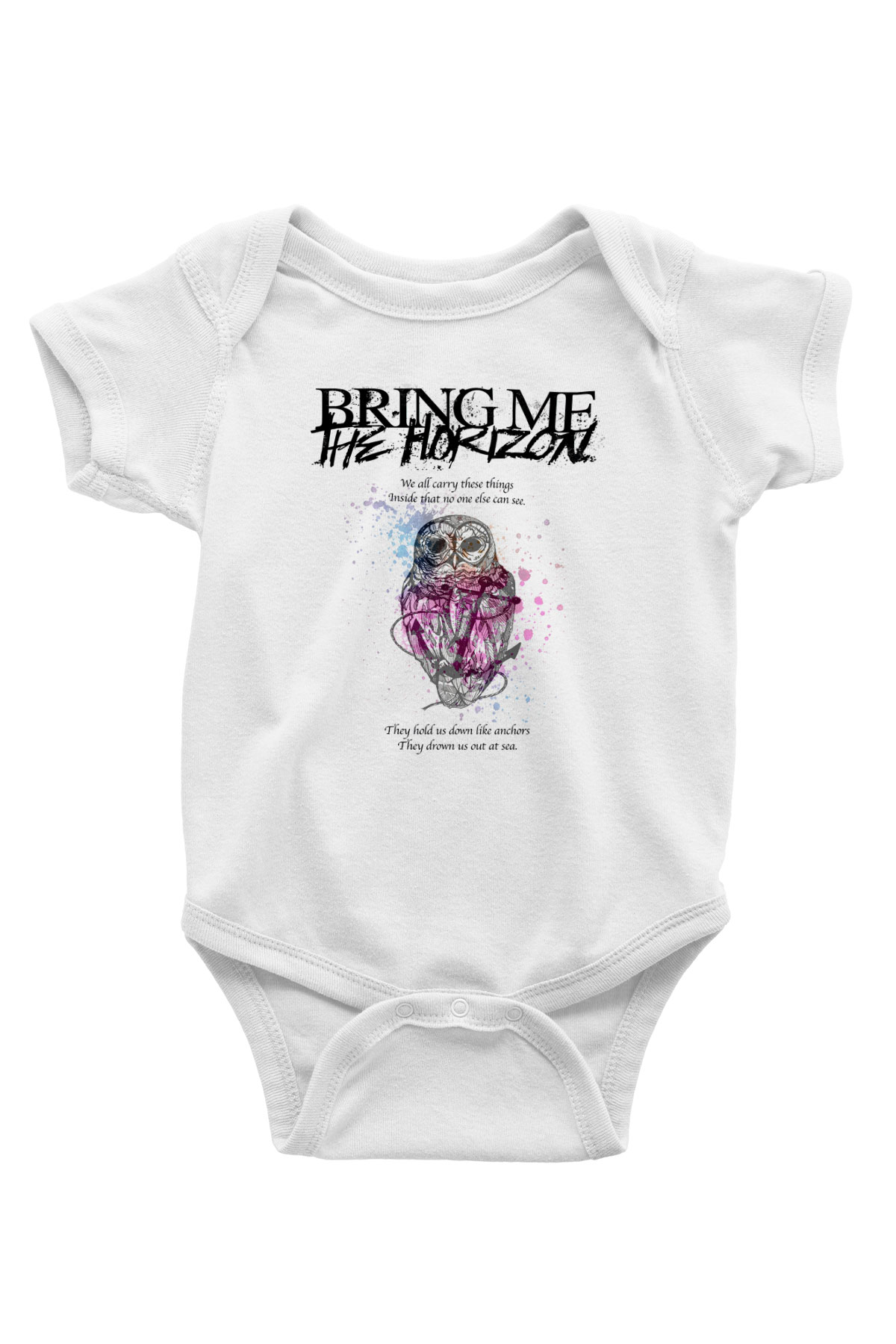 Bring Me the Horizon Beyaz Bebek Body - Zıbın