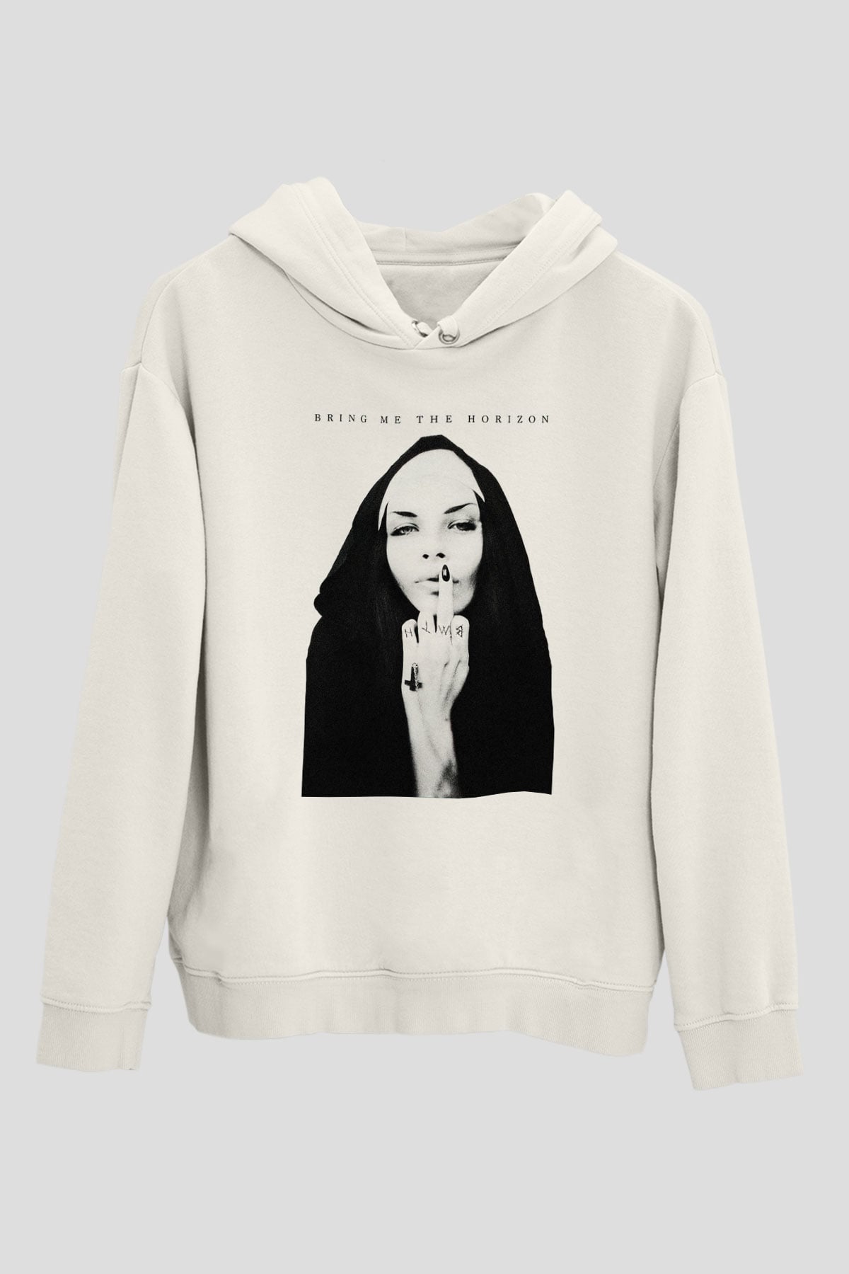 Bring Me the Horizon Beyaz Unisex Kapşonlu Sweatshirt