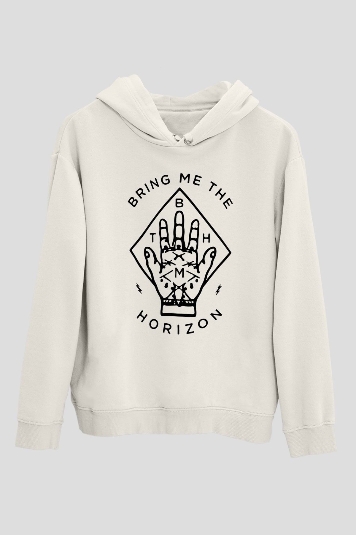 Bring Me the Horizon Beyaz Unisex Kapşonlu Sweatshirt