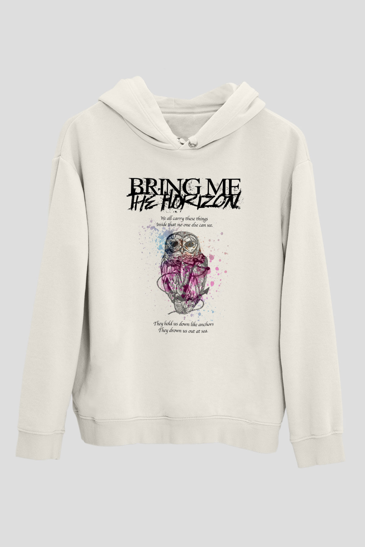 Bring Me the Horizon Beyaz Unisex Kapüşonlu Sweatshirt