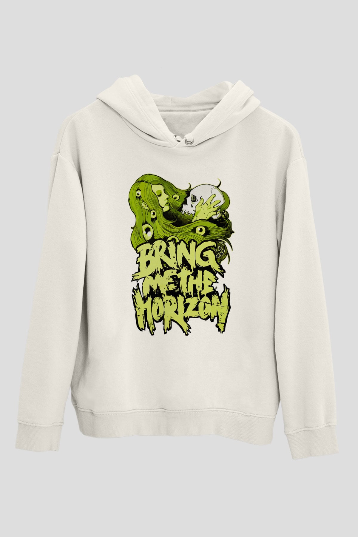 Bring Me the Horizon Beyaz Unisex Kapüşonlu Sweatshirt