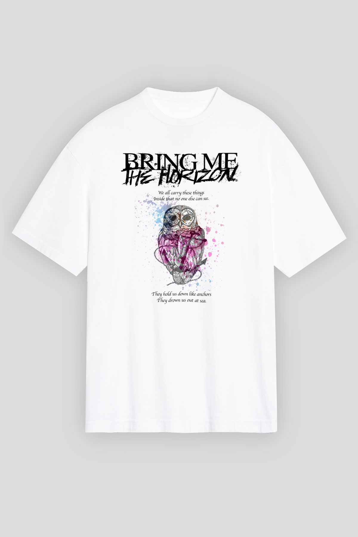 Bring Me the Horizon Beyaz Unisex Tişört T-Shirt - TişörtFabrikası