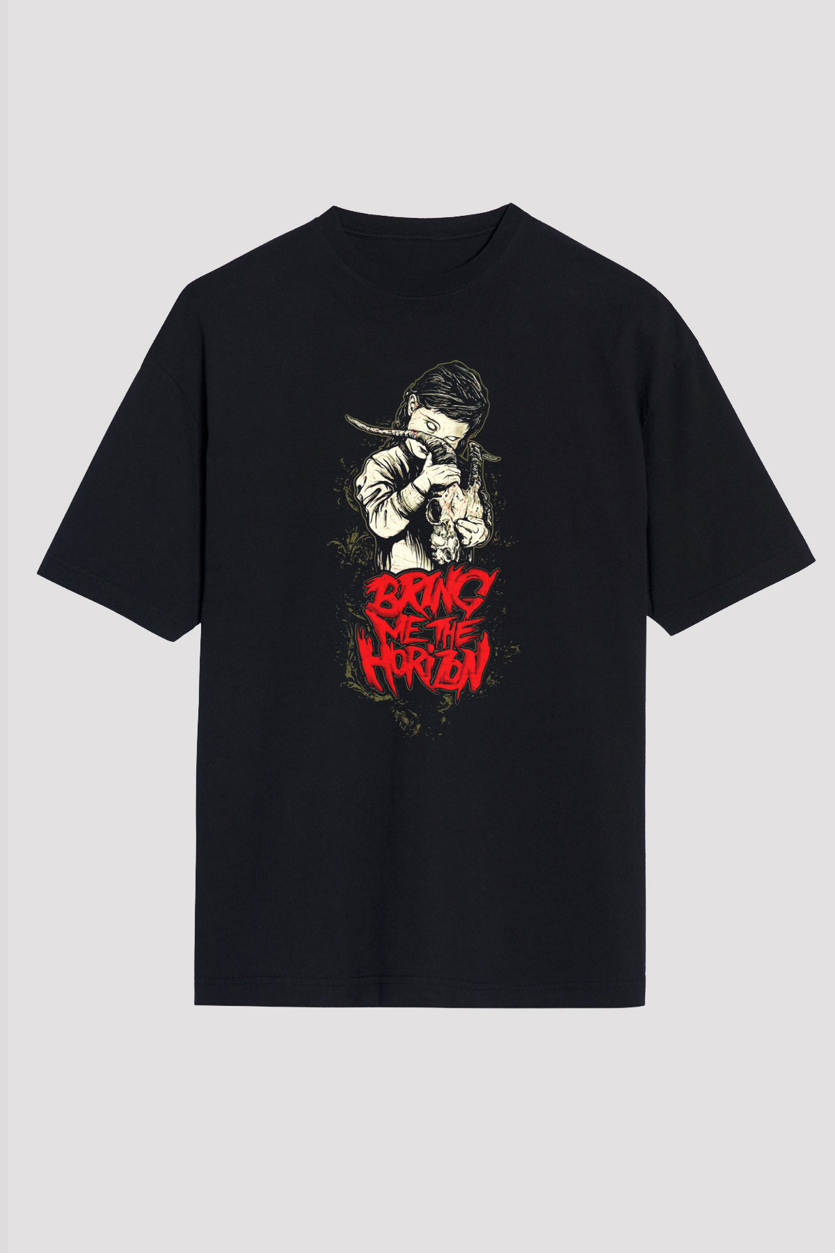 Bring Me the Horizon Siyah Unisex Oversize Tişört T-Shirt