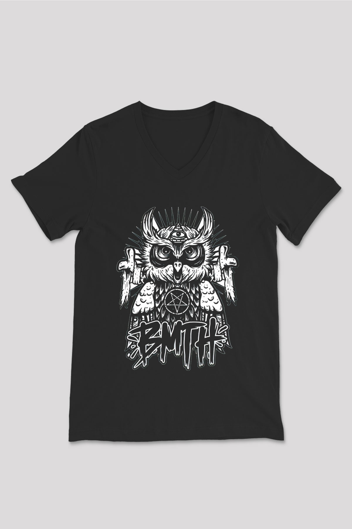 Bring Me the Horizon Siyah Unisex V Yaka Tişört T-Shirt