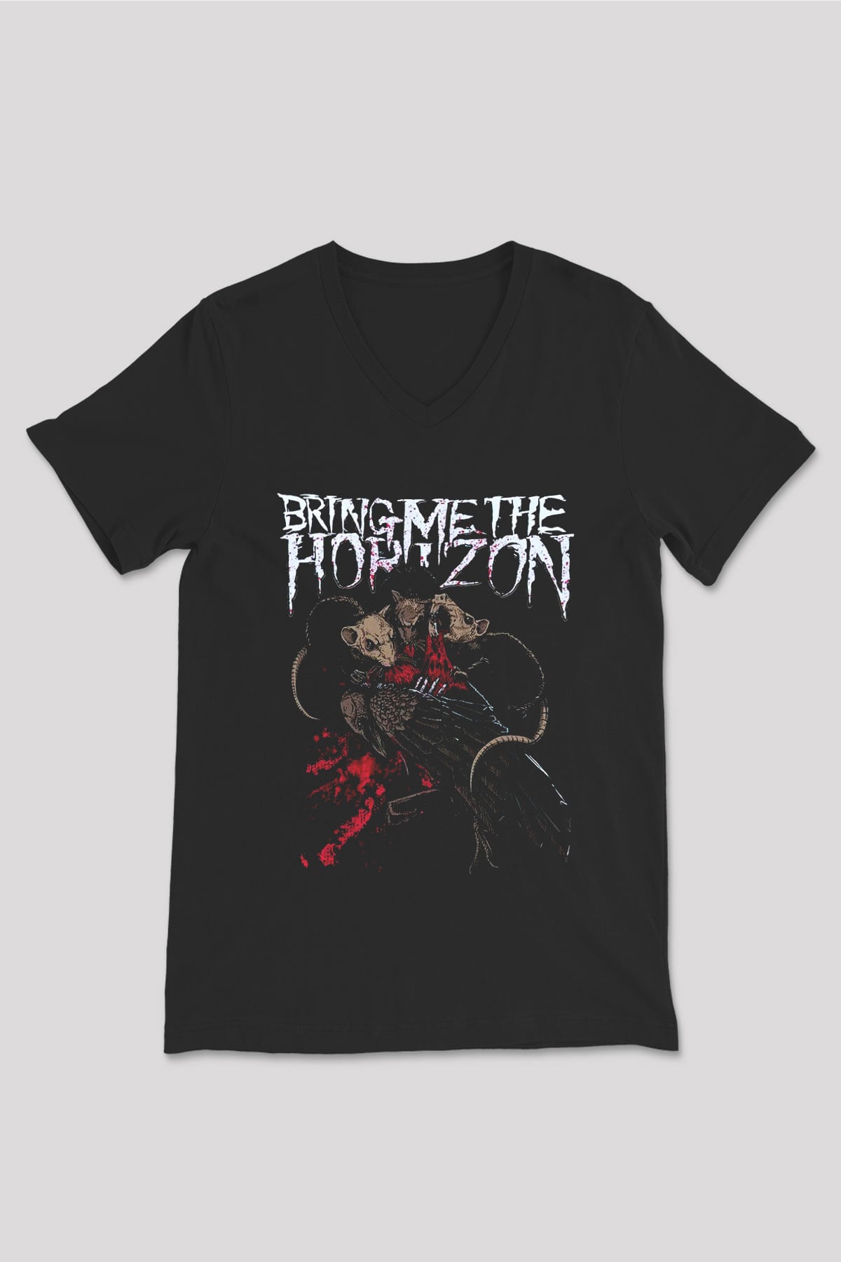 Bring Me the Horizon Siyah Unisex V Yaka Tişört T-Shirt