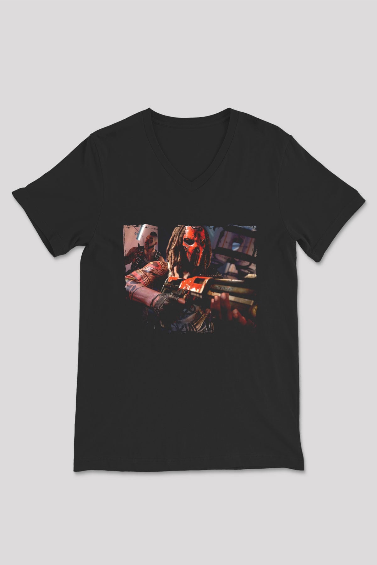 Brink Siyah Unisex V Yaka Tişört