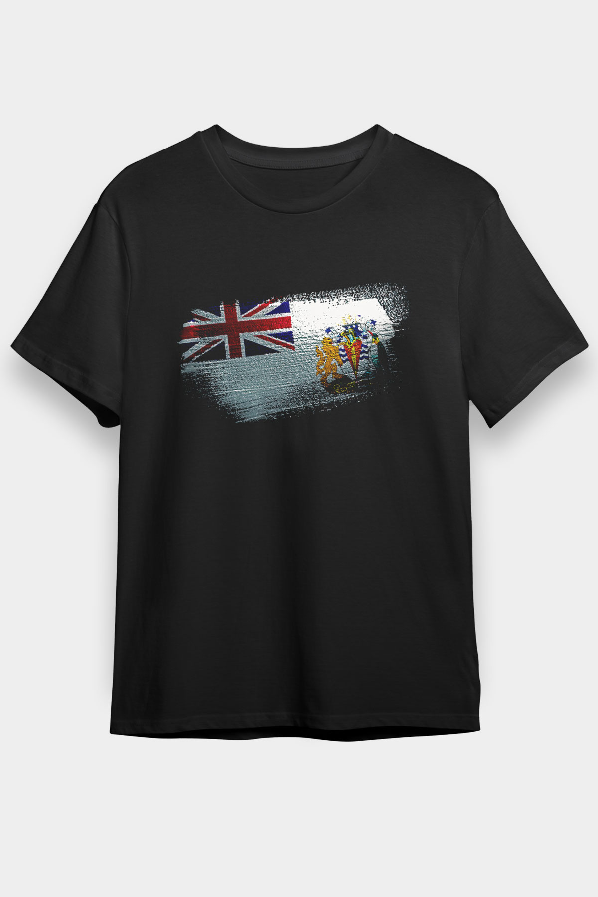 Britanya Antarktika Toprakları - British Antarctic Territory Bayrağı Baskılı Unisex Siyah Tişört