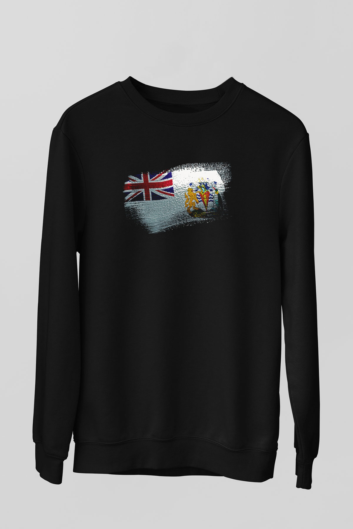Britanya Antarktika Toprakları - British Antarctic Territory Bayrağı Baskılı Unisex Siyah Sweatshirt