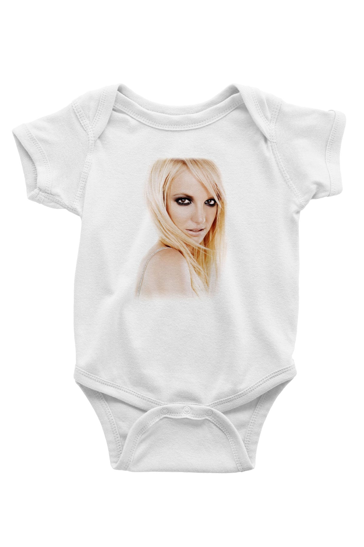 Britney Spears Baskılı Beyaz Unisex Bebek Body - Zıbın