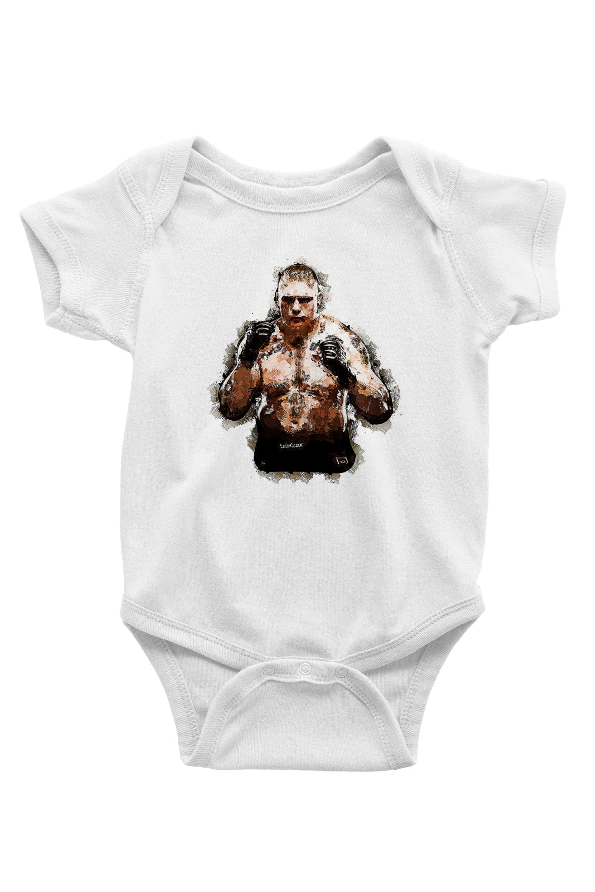 Brock Lesnar Baskılı Beyaz Unisex Bebek Body - Zıbın