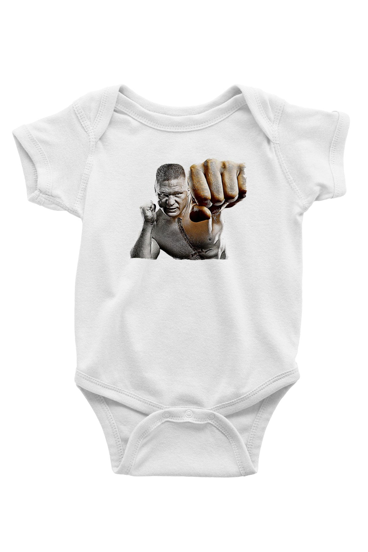 Brock Lesnar Baskılı Beyaz Unisex Bebek Body - Zıbın
