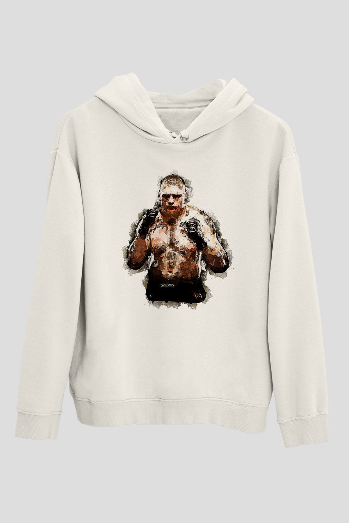 Brock Lesnar Baskılı Beyaz Unisex Hoodie