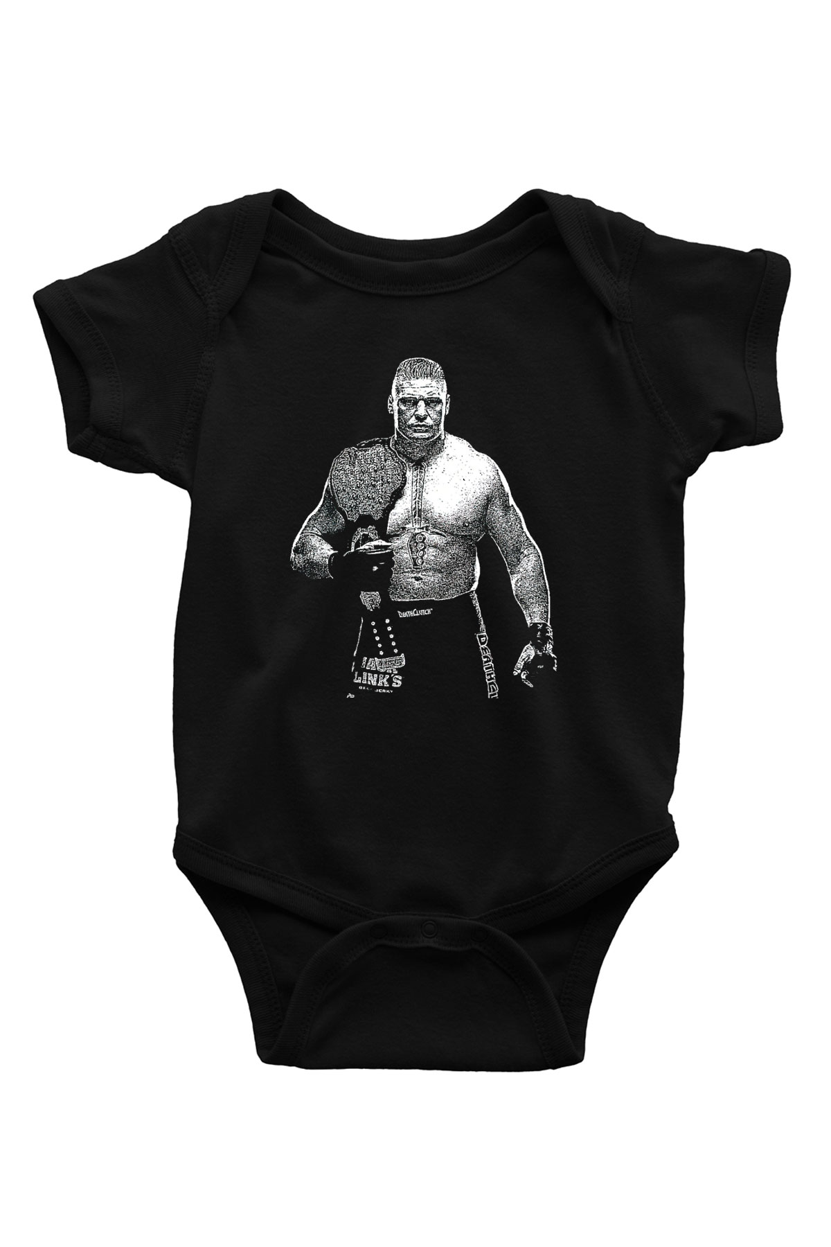 Brock Lesnar Baskılı Unisex Siyah Bebek Body - Zıbın