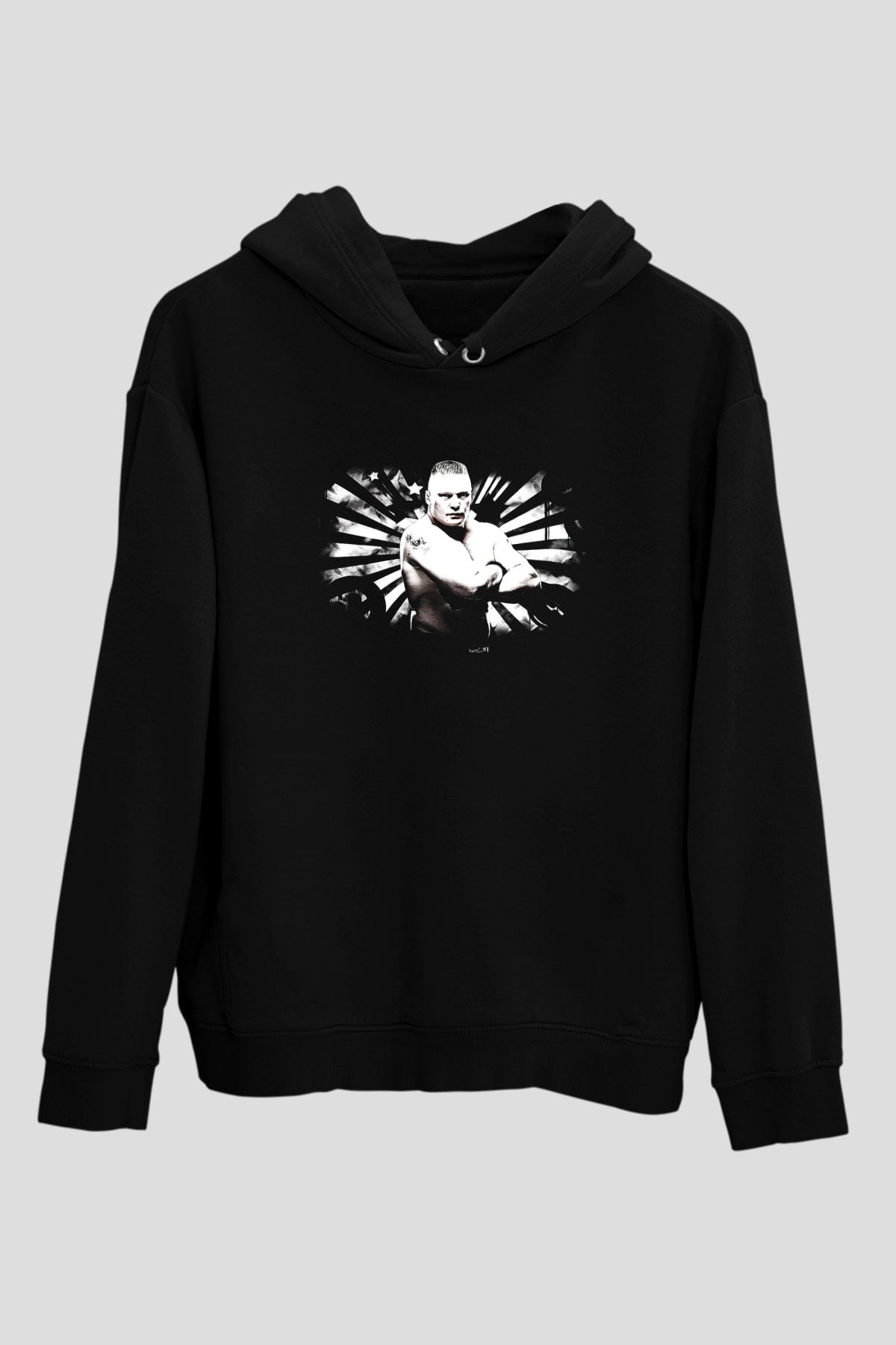 Brock Lesnar Baskılı Unisex Siyah Hoodie