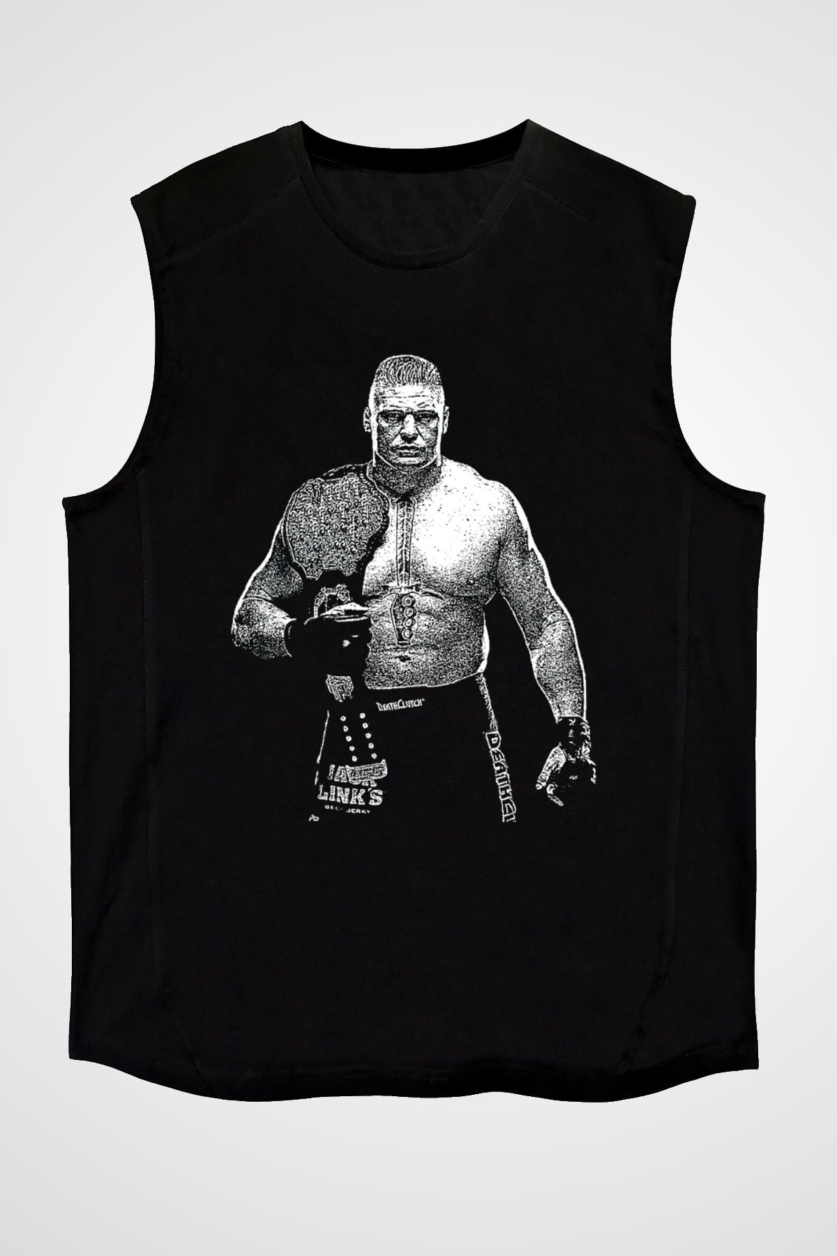 Brock Lesnar Baskılı Unisex Siyah Kolsuz Tişört - Tshirt