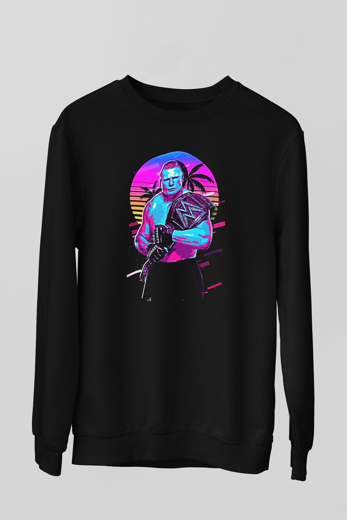 Brock Lesnar Baskılı Unisex Siyah Sweatshirt