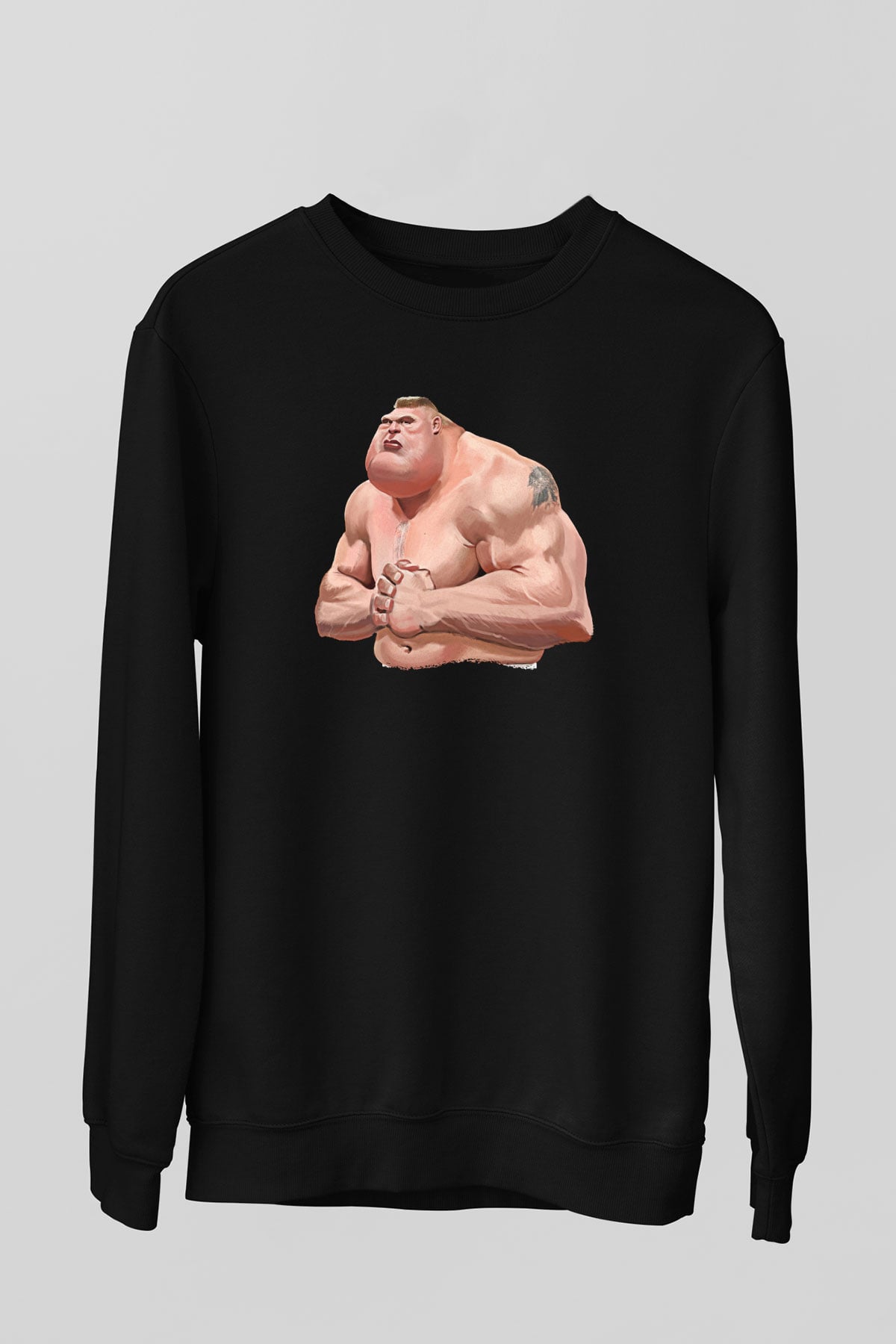Brock Lesnar Baskılı Unisex Siyah Sweatshirt