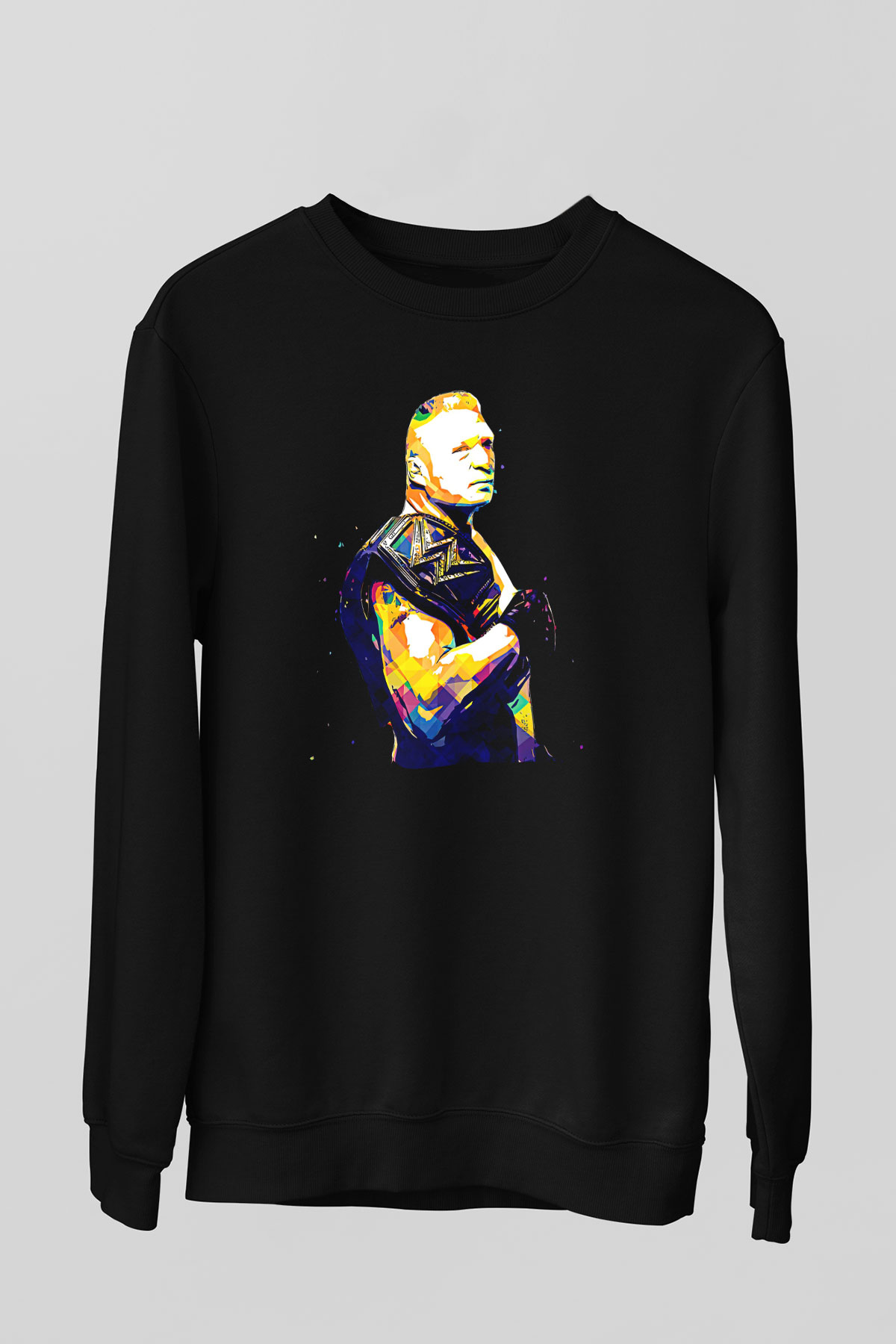 Brock Lesnar Baskılı Unisex Siyah Sweatshirt