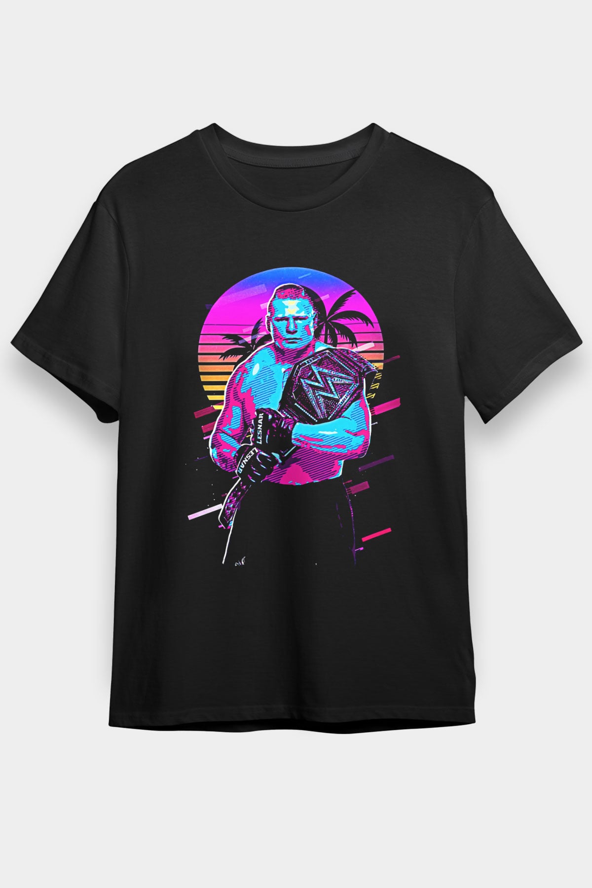 Brock Lesnar Baskılı Unisex Siyah Tişört - Tshirt